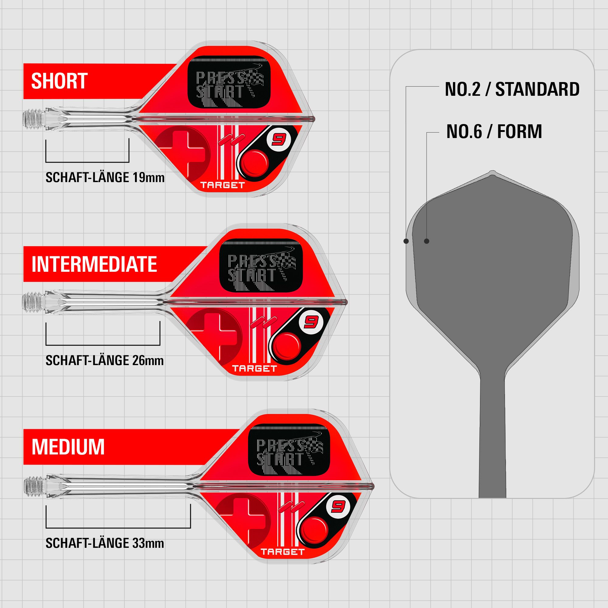 Target K-Flex Press Start No2 Standardní letky Das Bild zeigt Target K-Flex Press Start No2 Standard Flights. Die Flights sind für Dartpfeile gedacht.