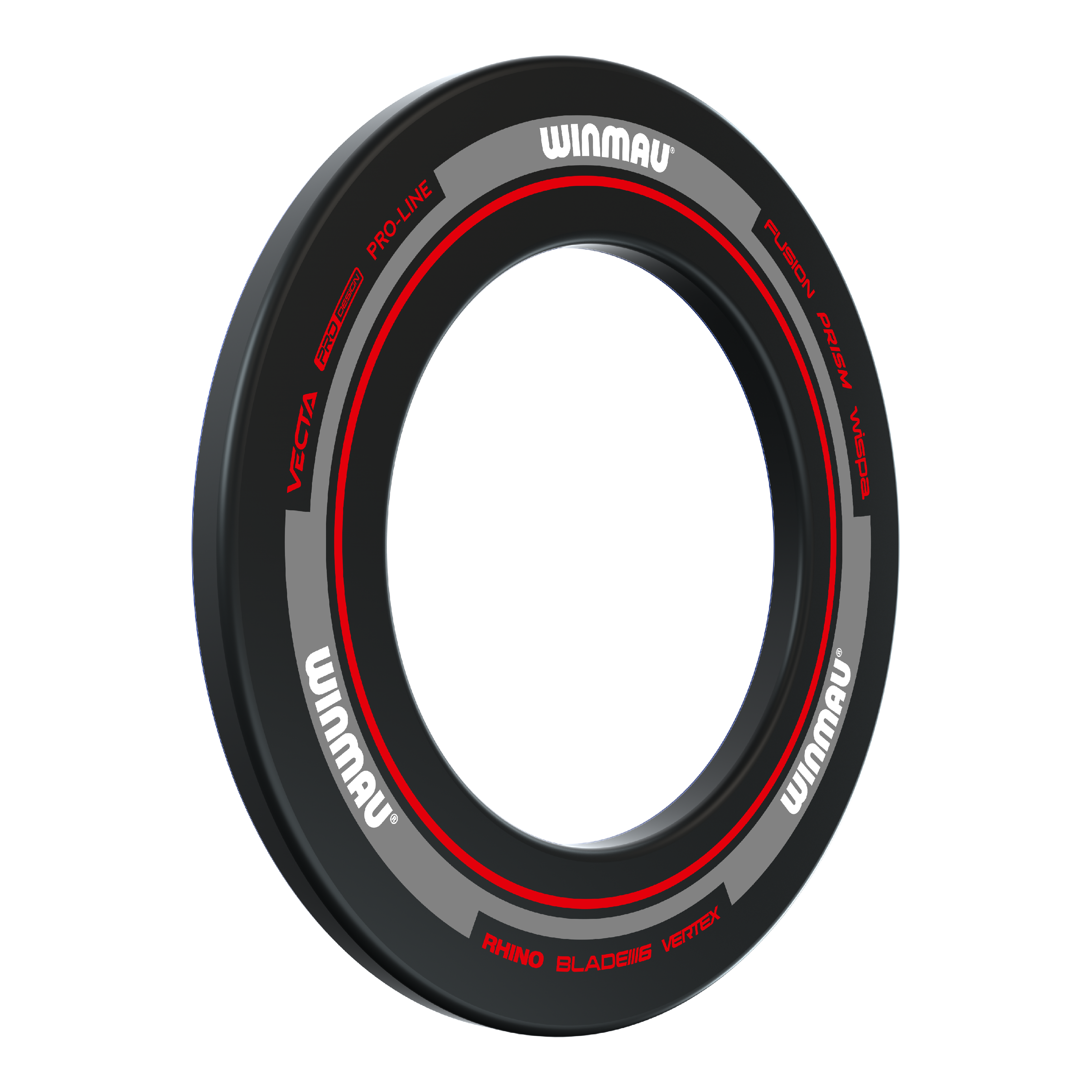 Kryt na terč Winmau Advance - černočervený Das Bild zeigt den Winmau Advance Dartboard Surround in Schwarz und Rot. Der Surround ist rund und schützt die Wand um die Dartscheibe.