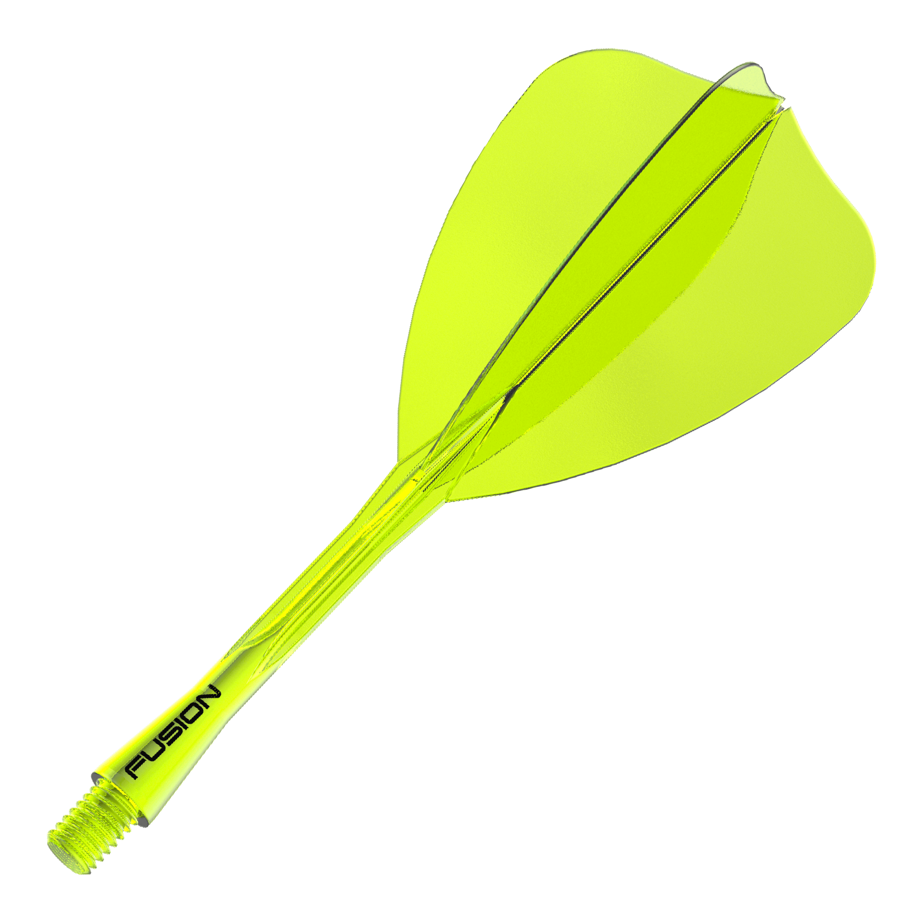 Letka Winmau Fusion, systém Arrow, neonově žlutá Das Bild zeigt ein Winmau Fusion Flight Shaft System in Neon-Gelb mit einer Länge von 34mm. Es ist ein Zubehörteil für Darts-Spieler und dient als Schaft für Dartpfeile.