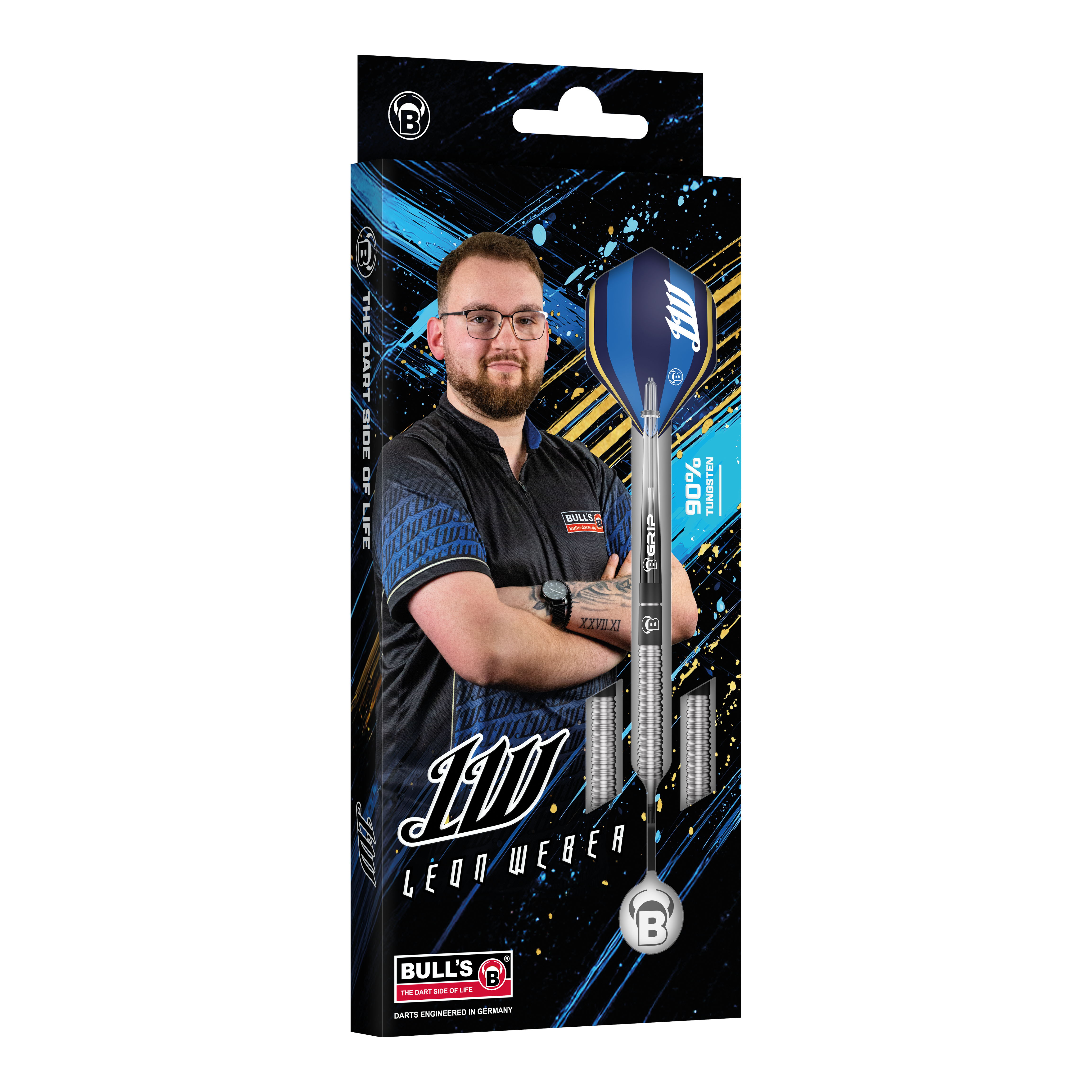 Měkké šipky Bulls Leon Weber - 22g Das Bild zeigt Bulls Leon Weber Softdarts mit 22 Gramm Gewicht. Die Darts sind speziell für Softdart-Spiele entwickelt.