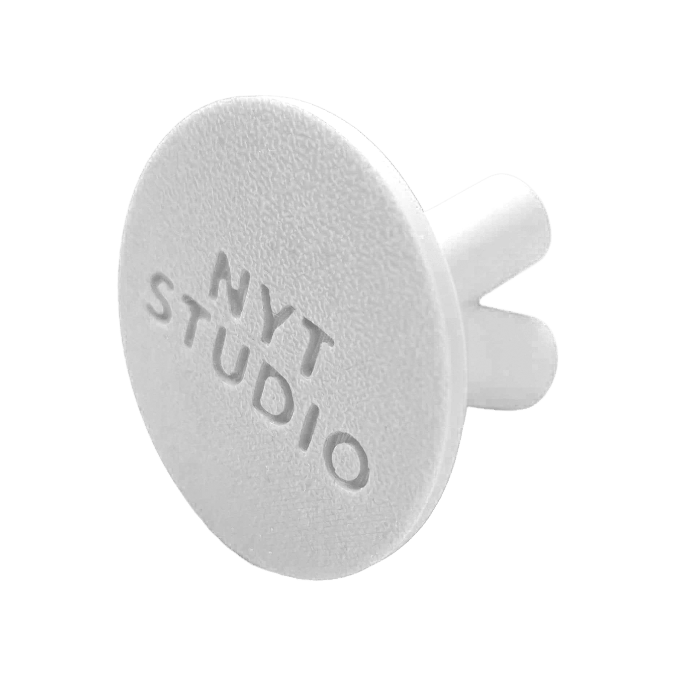Kompaktní držák šipek NYT Studio Abgebildet ist ein weißer, kompakter Darthalter von NYTStudio. Das Modell trägt den Namen '678_NYTStudio_Compact_Darthalter_Wei_3'.
