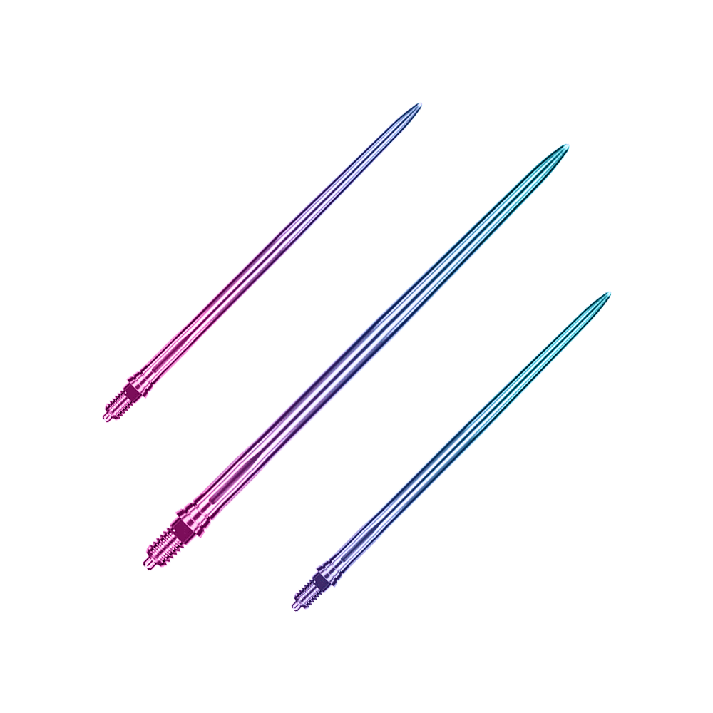 Špičky šipek Caliburn EZ-EVO - hladké - duhové Abgebildet ist ein Set von glatten, regenbogenfarbenen Dartspitzen mit einer Länge von 50 mm. Das Set eignet sich für verschiedene Dartspiele.