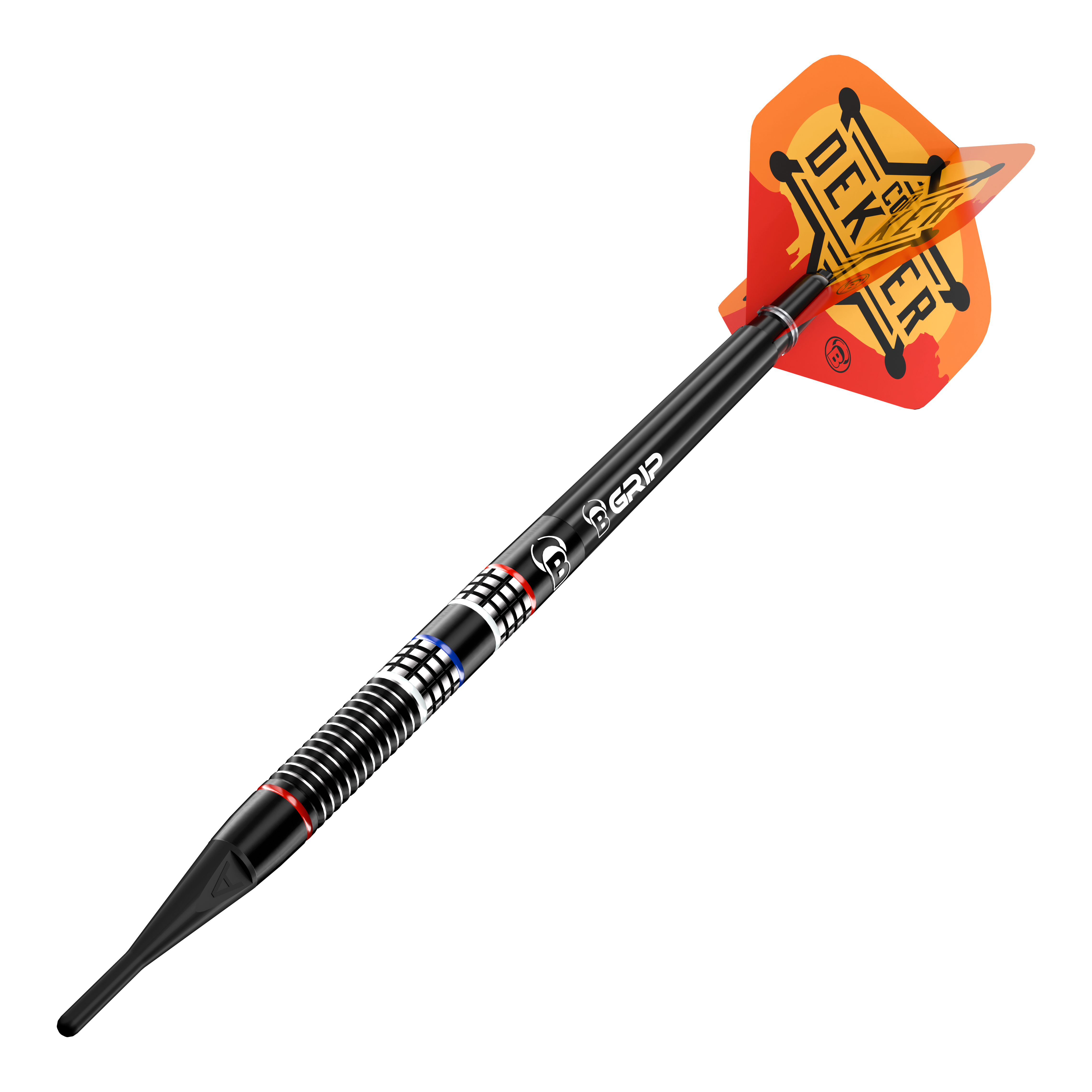 Dies ist ein Bild der Bulls Cor Dekker The Sheriff Softdarts - 20g. Das Produkt wird deutlich von der Seite gezeigt.