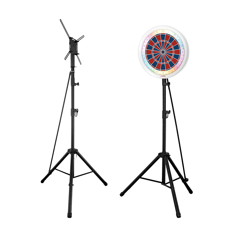 Elektronický terč GranBoard 132 s hybridním stojanem Pro Auf dem Foto sieht man das GranBoard 132 Elektronisches Dartboard mit Hybrid Pro Dartboardständer. Diese Kombination eignet sich ideal für Dartspieler zu Hause.