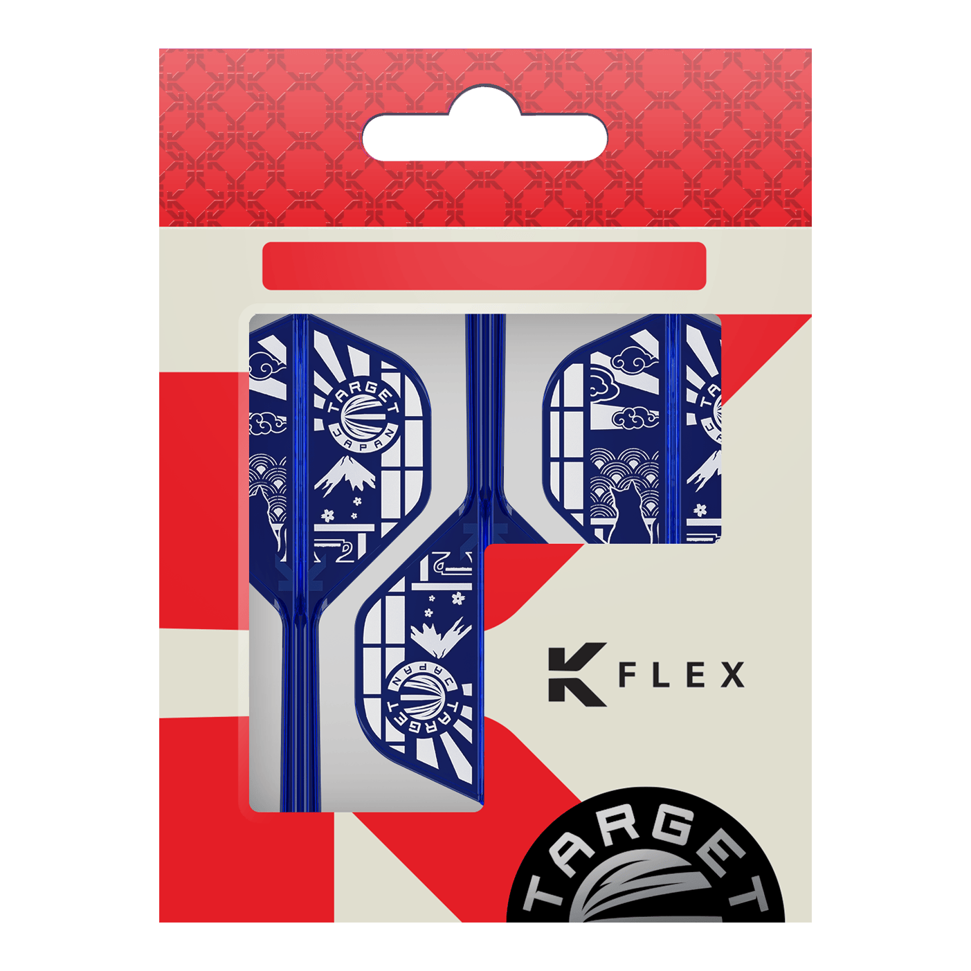 Standardní lety Target Japan K-Flex Blue Limited č. 2 Hier sind die Target Japan K-Flex Blue Limited No2 Standard Flights abgebildet. Die Flights haben eine typische Standardform und sind blau.