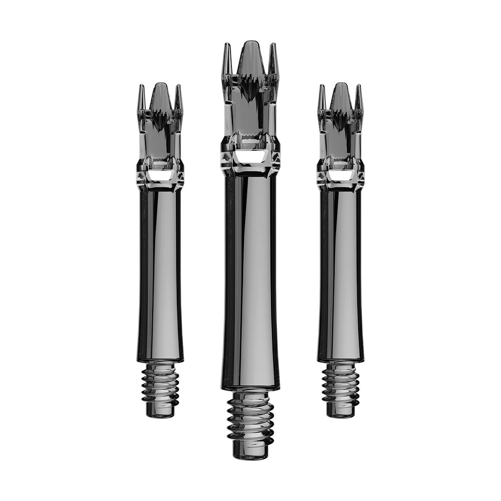 Náhradní hřídele L-Style L-System - čiré černé Ein Set Ersatzshafts in schwarzem transparentem Design. Die Shafts sind bündig arrangiert.
