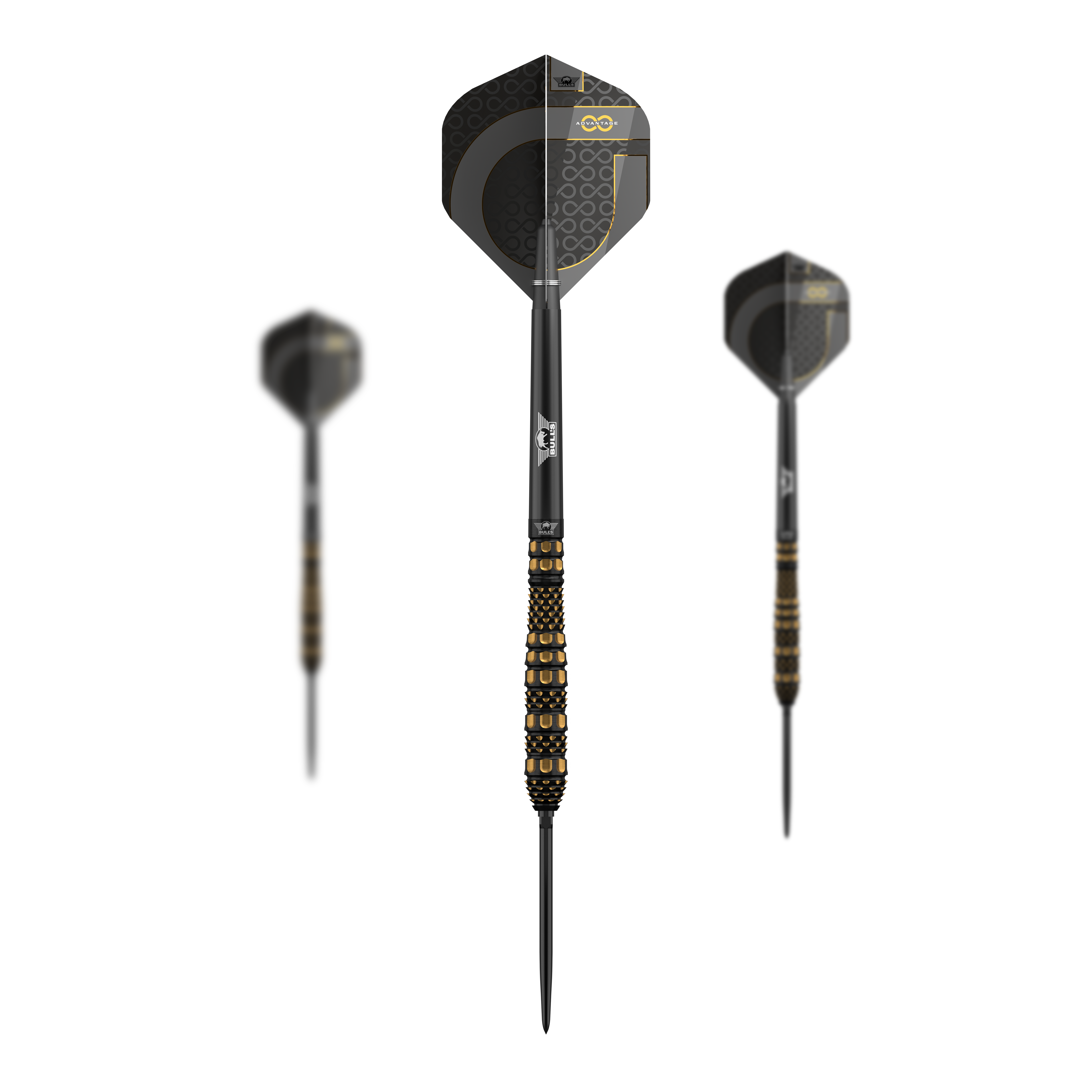 Šipky Bulls NL Advantage 95 Torp Convertible Point Steel Darts Zu sehen ist das Set Bulls NL Advantage 95 Torp Convertible Point Steeldarts. Es sind mehrere Darts enthalten.