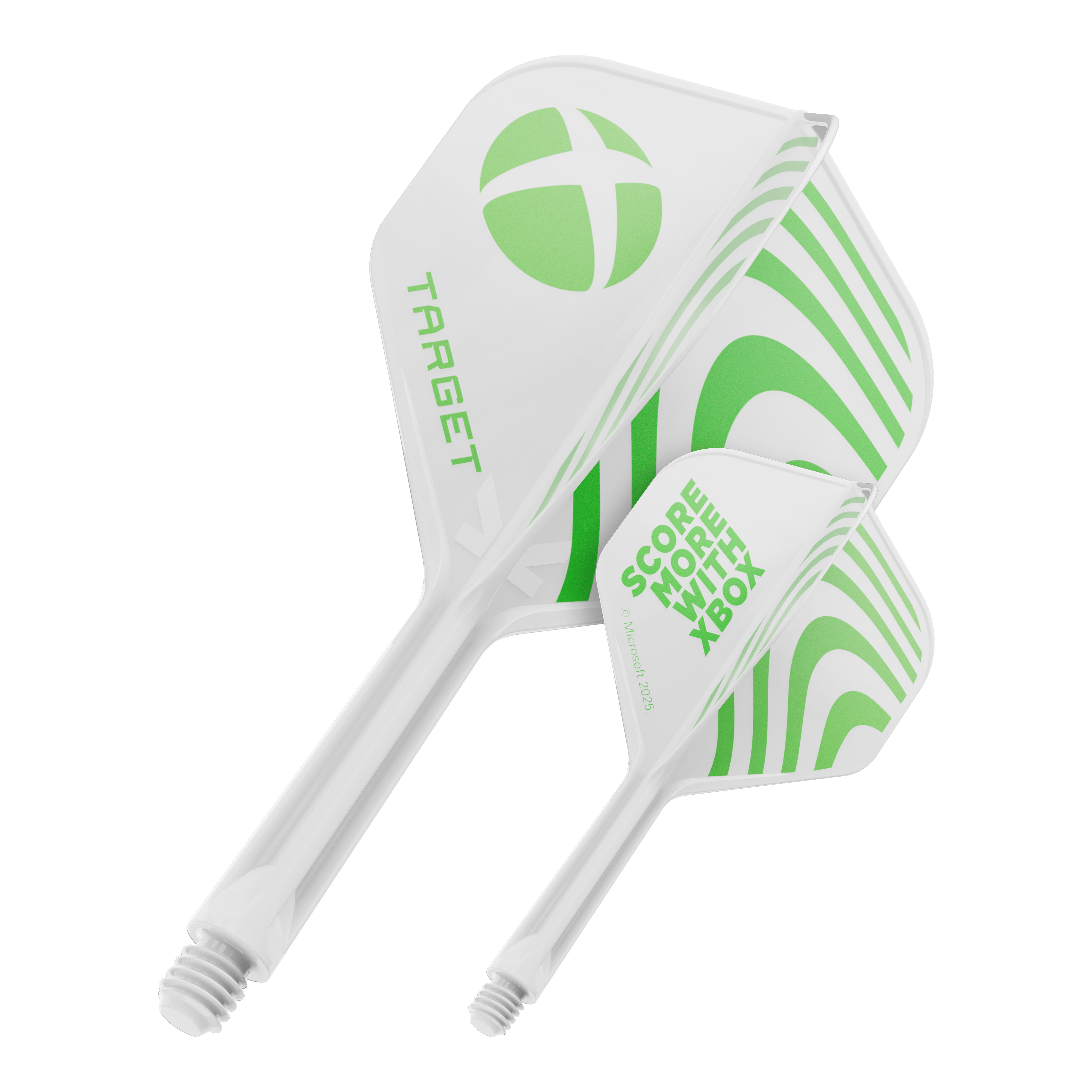 Standardní letky Target Xbox K-Flex No2 - bílé Ein Produktbild mit dem Dateinamen 410611_Target_Xbox_KFlex_No2_Standard_Flights_26mm_1. Das Bild zeigt vermutlich ein Dartzubehör.