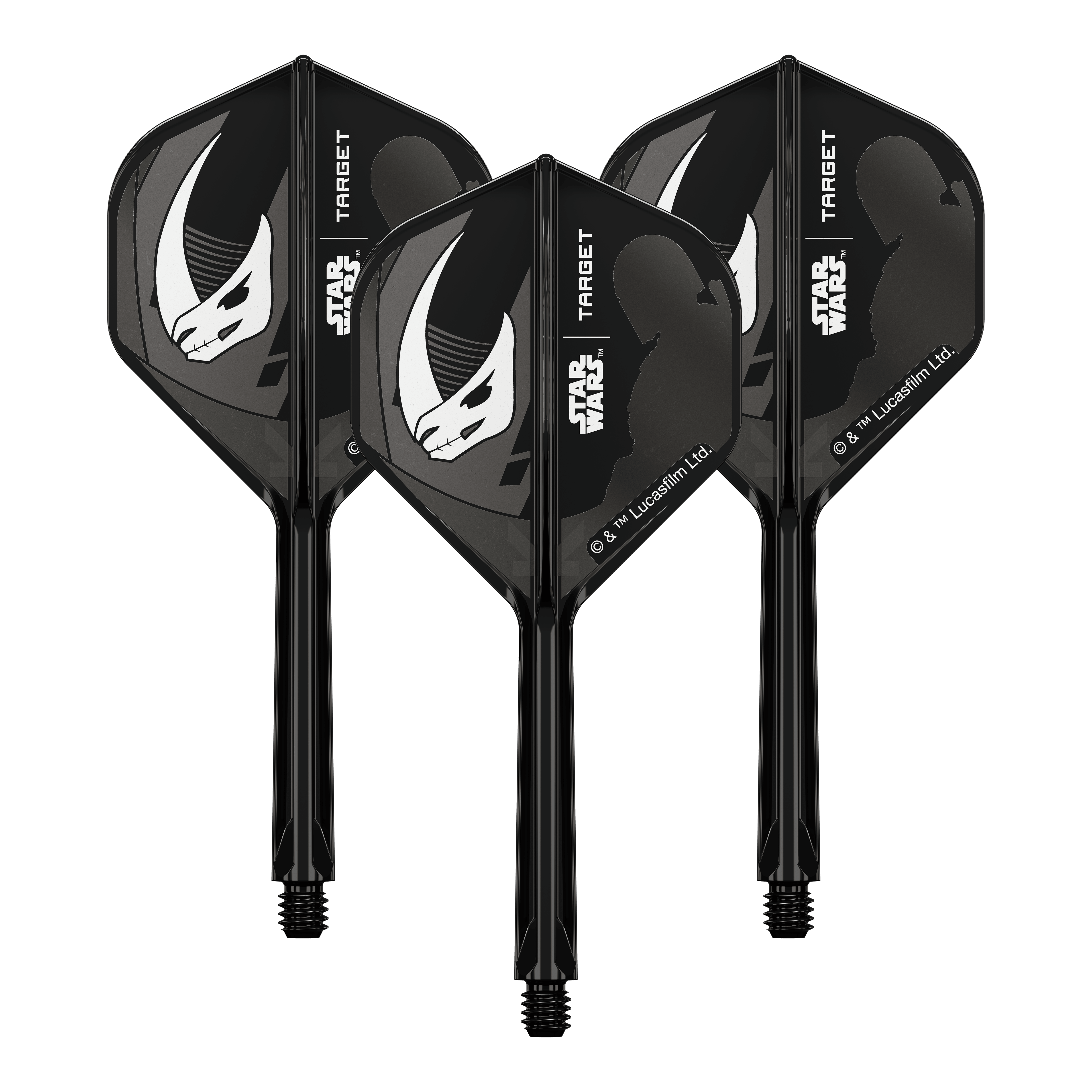 Target Star Wars K-Flex Set Mandalorian No2 Standard Flights Abbildung eines Star Wars K-Flex Mandalorian Armour Produkts. Es handelt sich um Standard Flights mit 33 mm Länge.