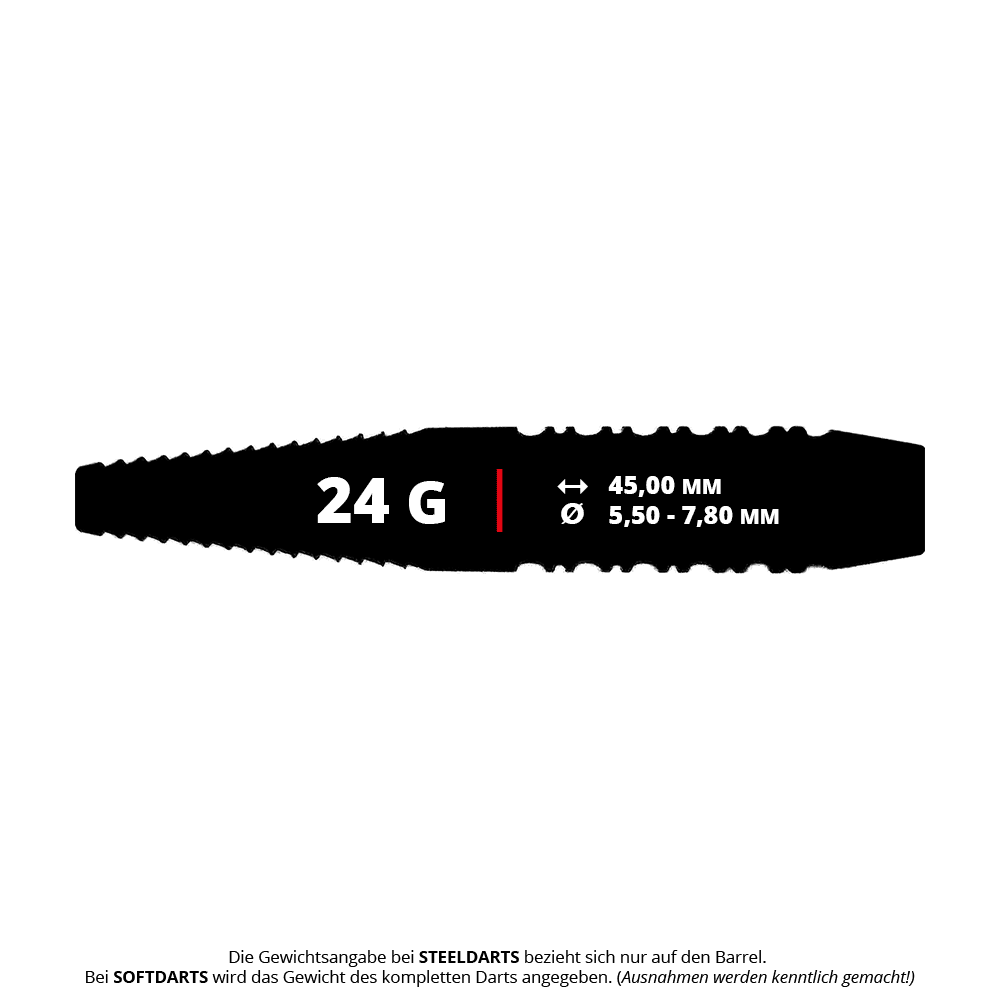 Ocelové hlavice na šipky McDart Black Ring Shark - 24g Gezeigt werden McDart Black Ring Shark Steeldart-Barrels, 24g schwer. Die Barrels haben eine spezielle Shark-Riffelung für mehr Grip.