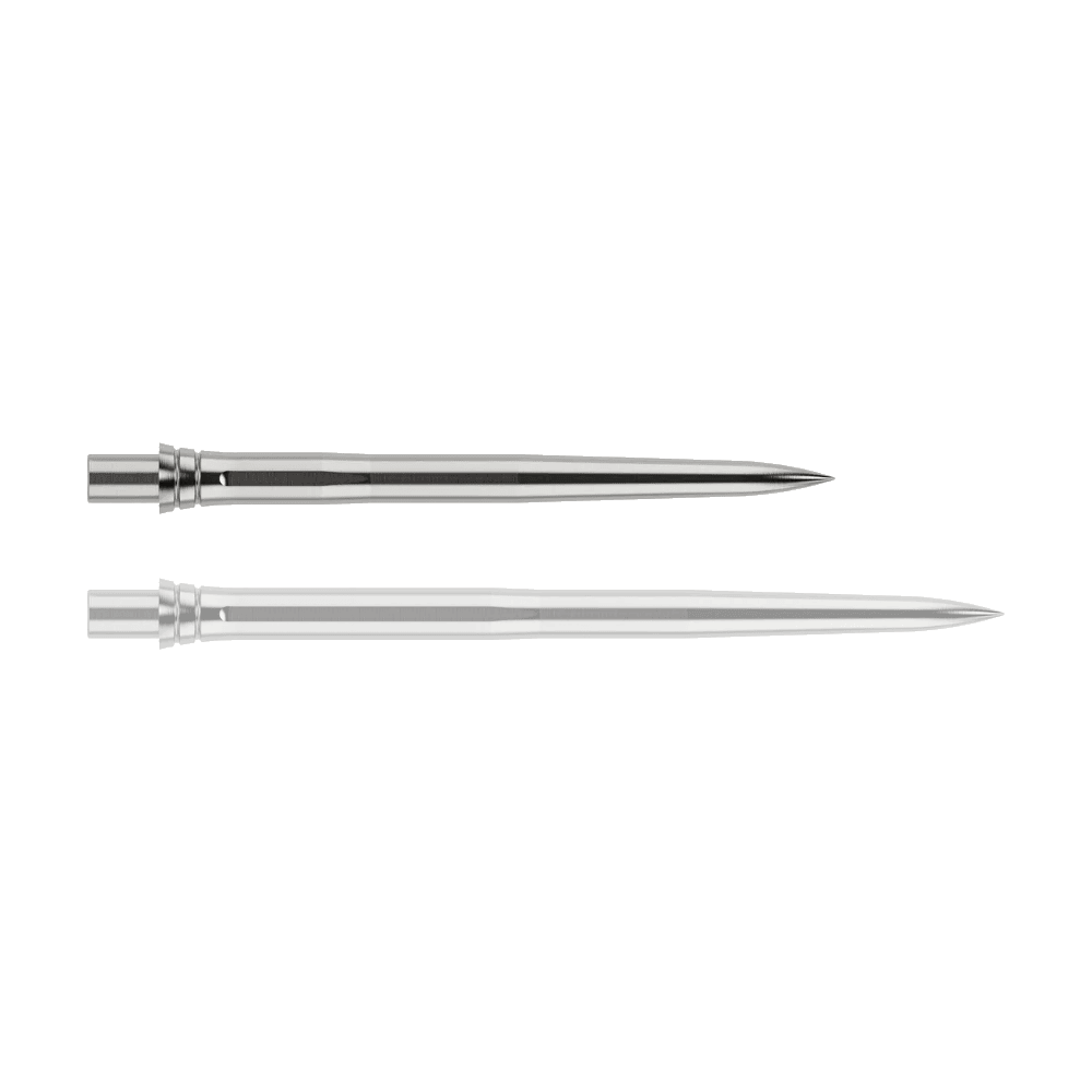 Špičky šipek Caliburn EVO - hladké - stříbrné Auf dem Bild sind vermutlich EVO121 Caliburn EVO Dartspitzen EZ Smooth in Silber, 28mm, abgebildet. Diese Softdartspitzen sind für elektronische Dartscheiben geeignet.
