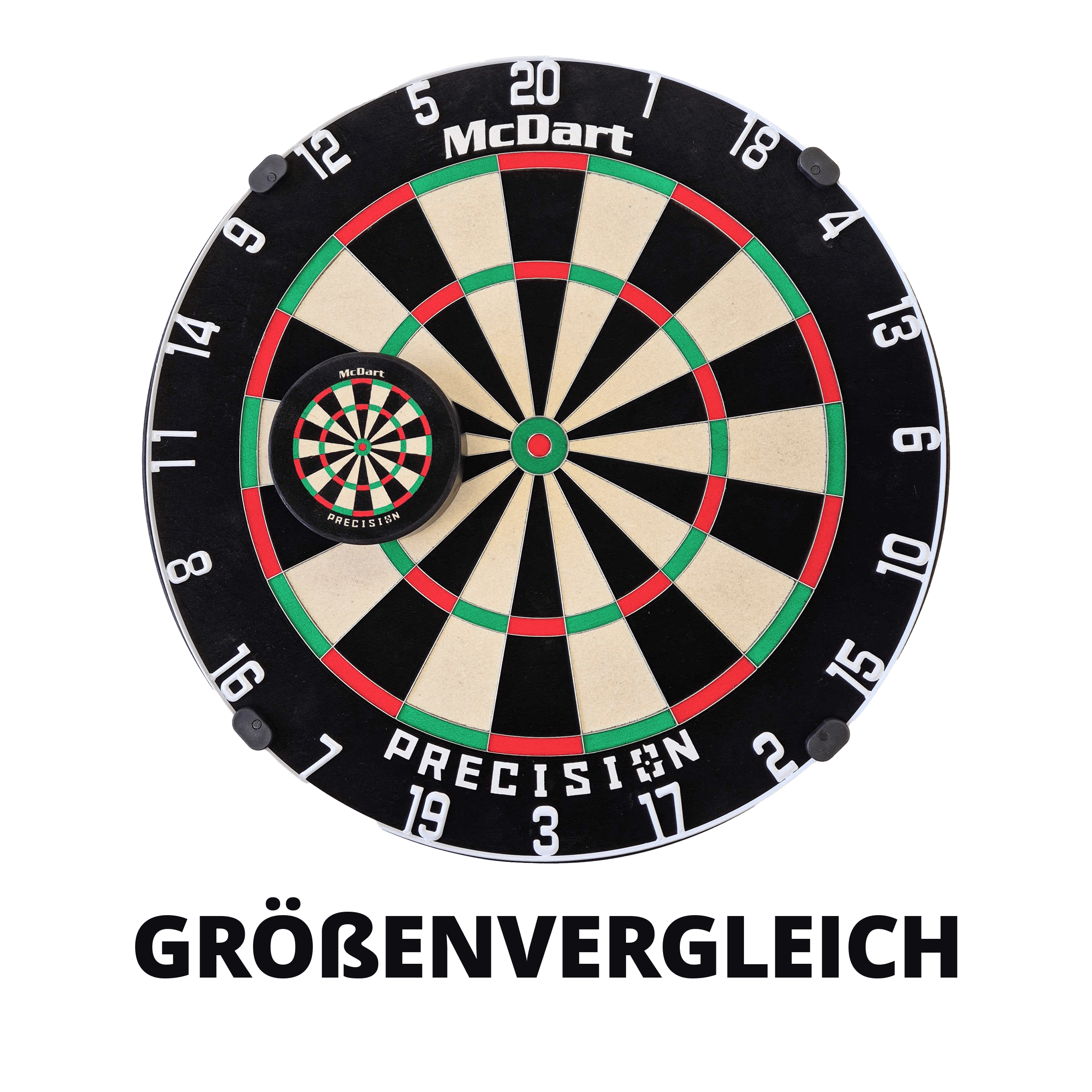 Terč McDart Precision Mini s vlastním textem Abgebildet ist das McDart Precision Mini Dartboard mit individuellem Wunschtext. Es ist eine kleine, präzise Dartscheibe mit Halterung.