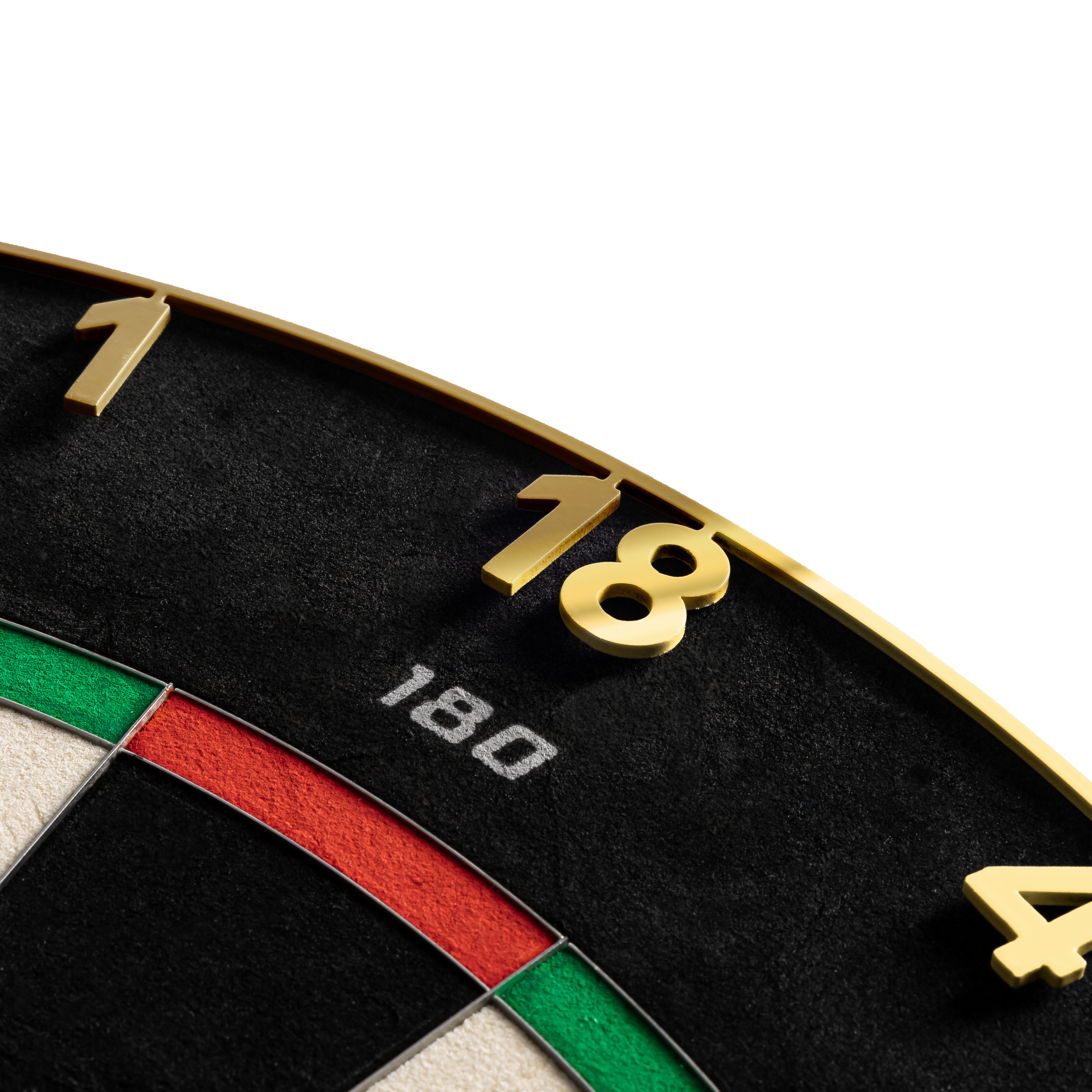 Precise 180 Endorphine Steel Dartboard s číslovaným kroužkem - zlatý Hier sieht man das Precise 180 Endorphine Steeldartboard mit Nummernring in Gold. Die goldene Dartscheibe ist für präzises Spielen konzipiert.
