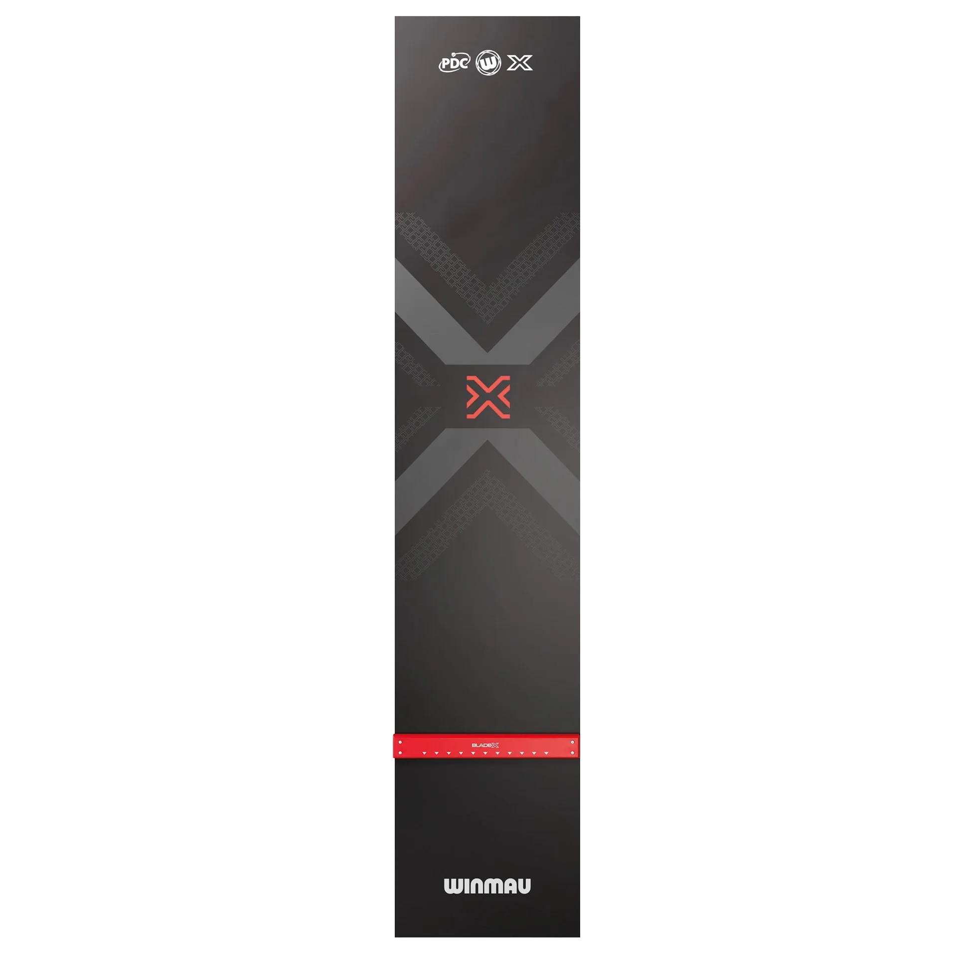 Podložka na šipky Winmau Blade X z PVC Die Abbildung zeigt die Winmau Blade X PVC Dartmatte. Die Dartmatte besteht aus strapazierfähigem PVC und ist für den Schutz des Bodens beim Dartspiel konzipiert.
