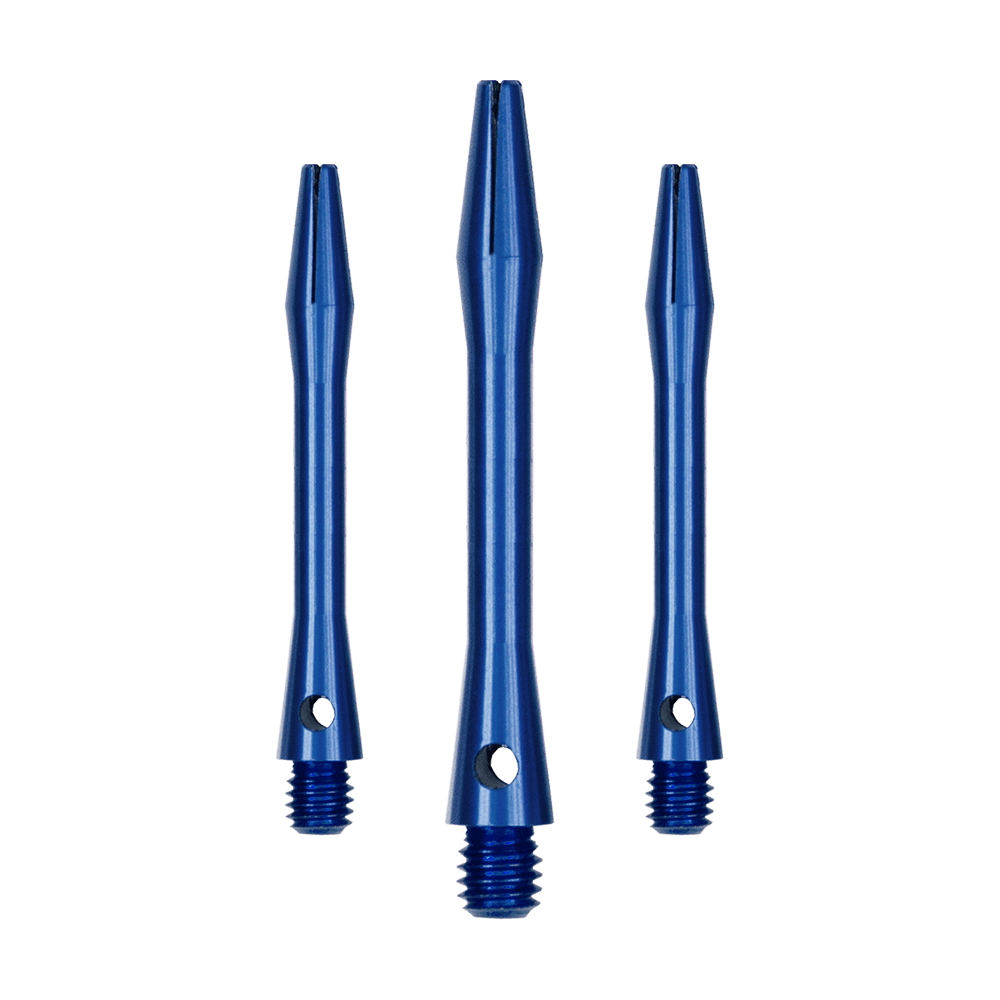 Hliníkové hřídele - modré Mehrere blaue Aluminiumschäfte für Dartpfeile sind abgebildet. Diese Schäfte sind stabil und funktional.