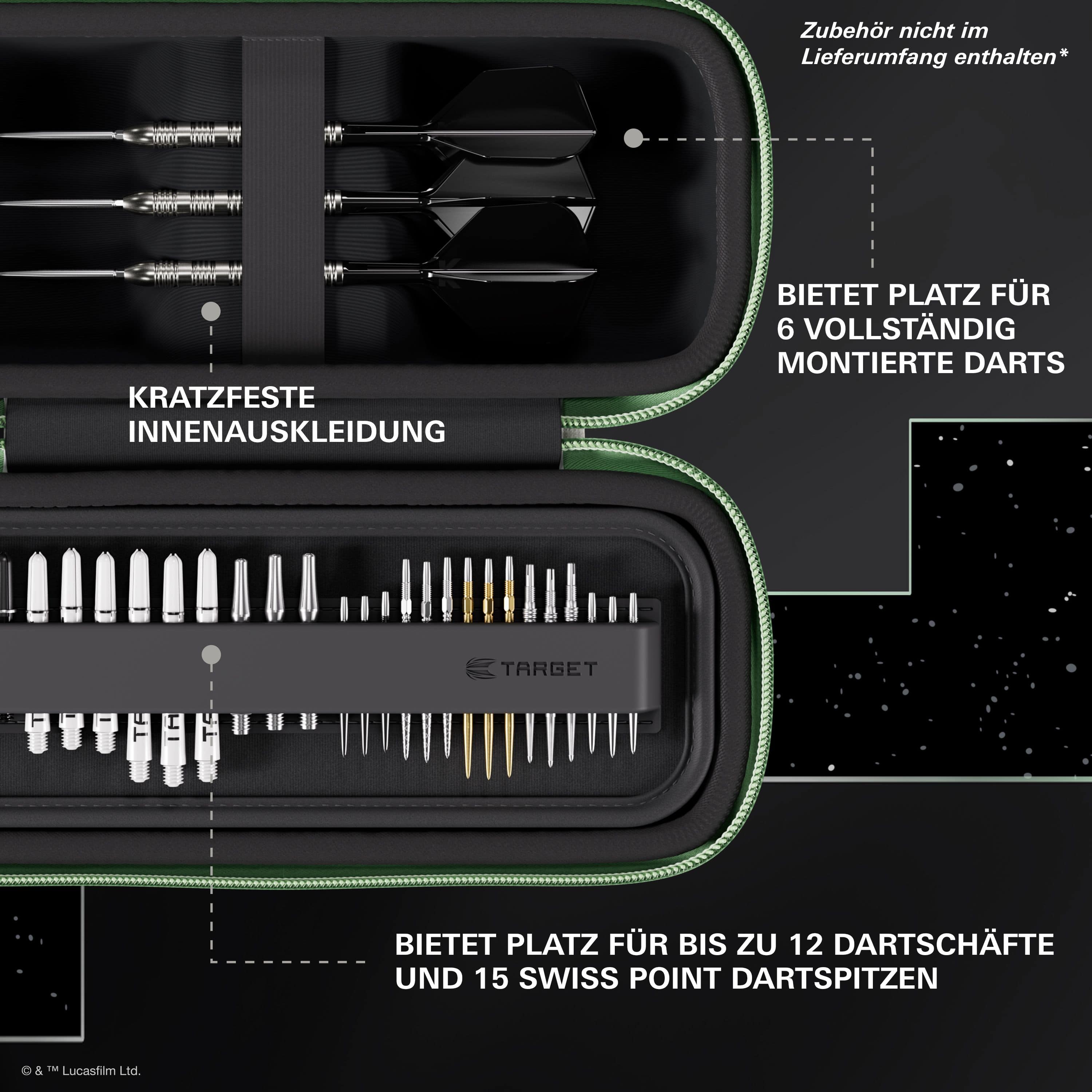 Target Star Wars Boa Dartcase - Grogu ist ein Dartcase mit Grogu-Motiv aus der Star Wars Serie. Das Produkt eignet sich ideal für das sichere Aufbewahren von Darts und Zubehör.