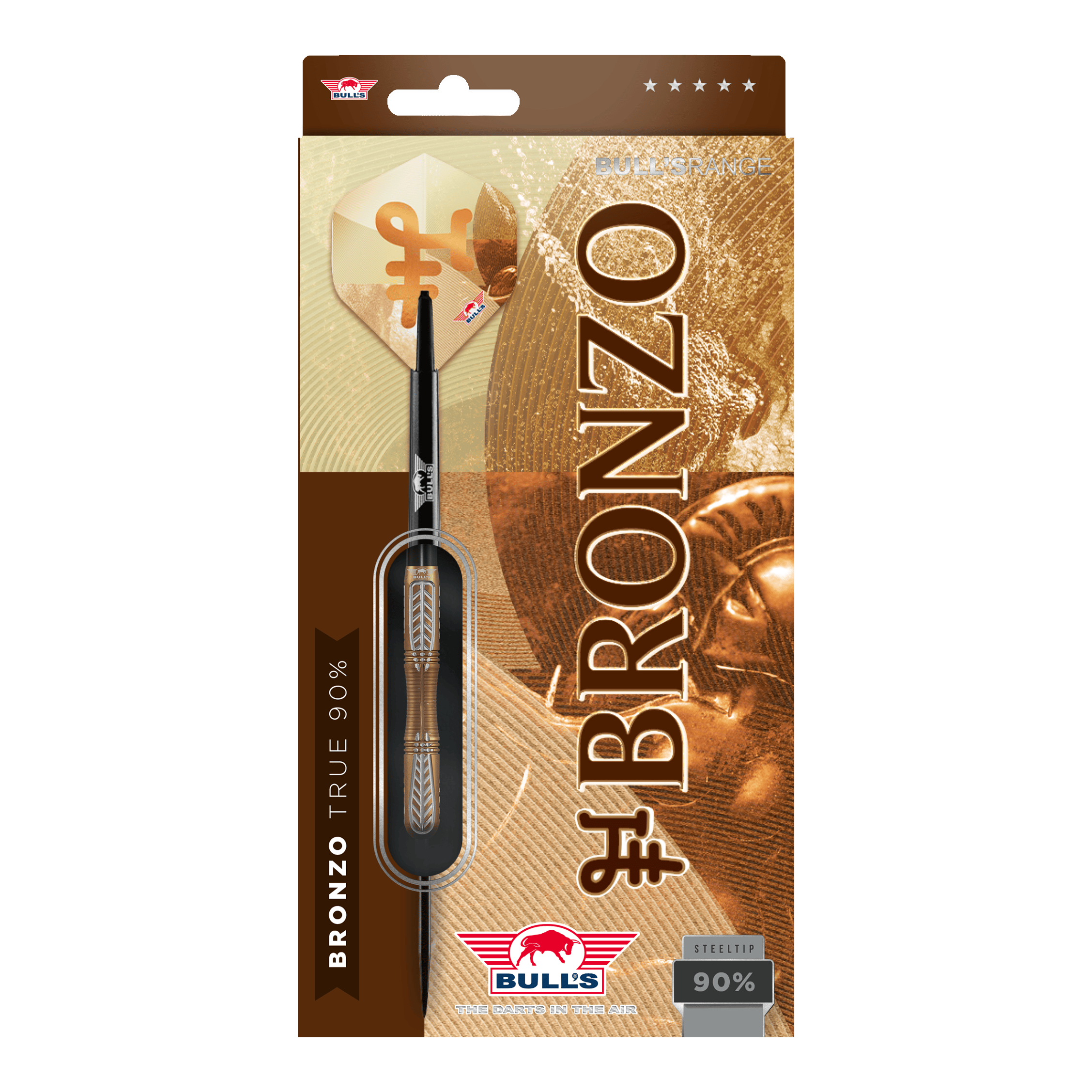 Šipky Bulls NL Bronzo True Steel - 23g Hier sieht man die Bulls NL Bronzo True Steeldarts - 23g. Die Steeldarts sind in traditioneller Form gestaltet.