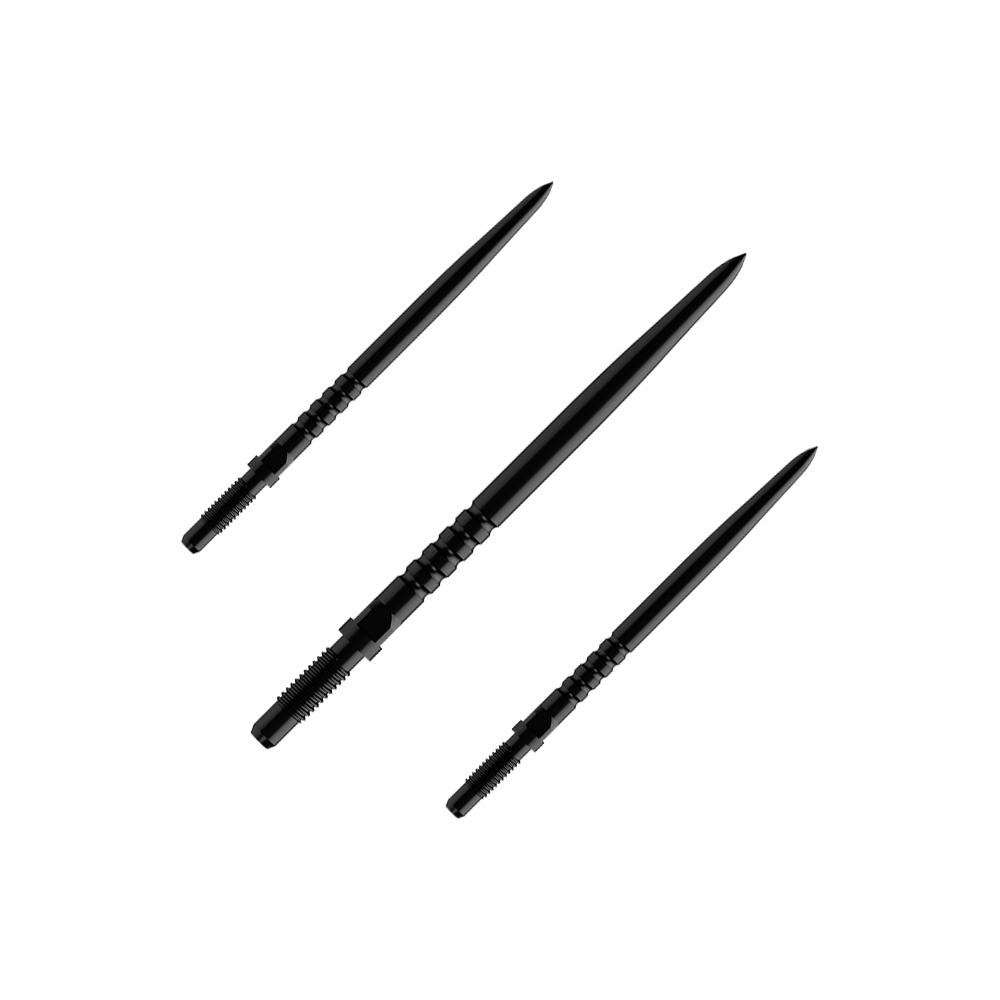 Špičky šipek Bulls NL Convertible Point - s kroužkovým úchopem - černé Das Bild zeigt eine Verpackung mit mehreren Dartspitzen. Es sind BullsNL Convertible Points mit Ringed Grip in Schwarz, 32mm im 1er Set abgebildet.