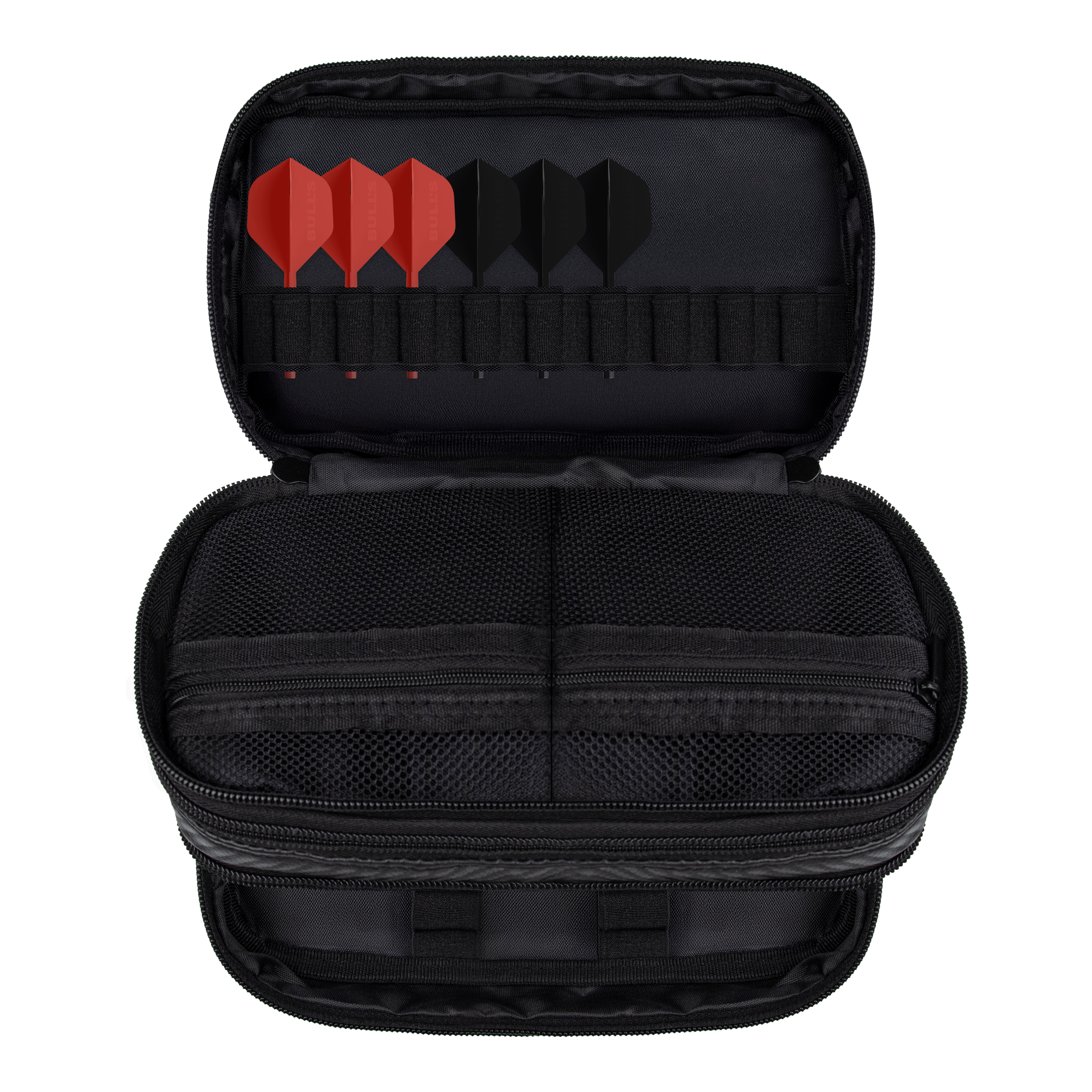 Peněženka Bulls NL Carbon Das Bild zeigt das Bulls NL Carbon Wallet. Dieses Produkt ist eine praktische Aufbewahrung für Darts und Zubehör.