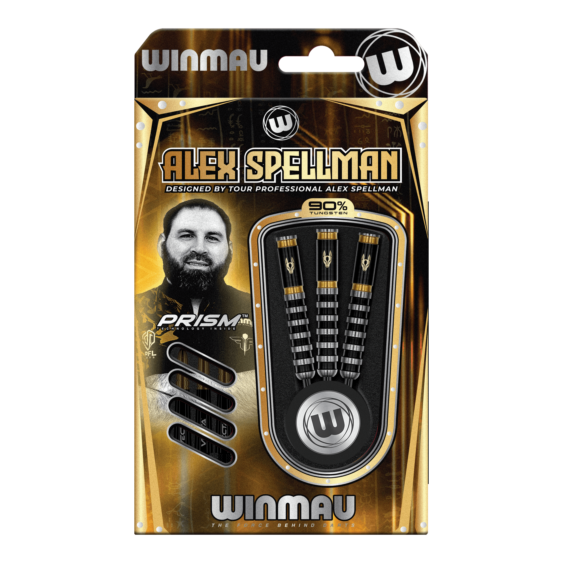 Ocelové šipky Winmau Alex Spellman Winmau Alex Spellman Steeldarts sind präzise gearbeitete Steeldarts. Die Abbildung stellt das Produkt im Nahaufnahme dar.