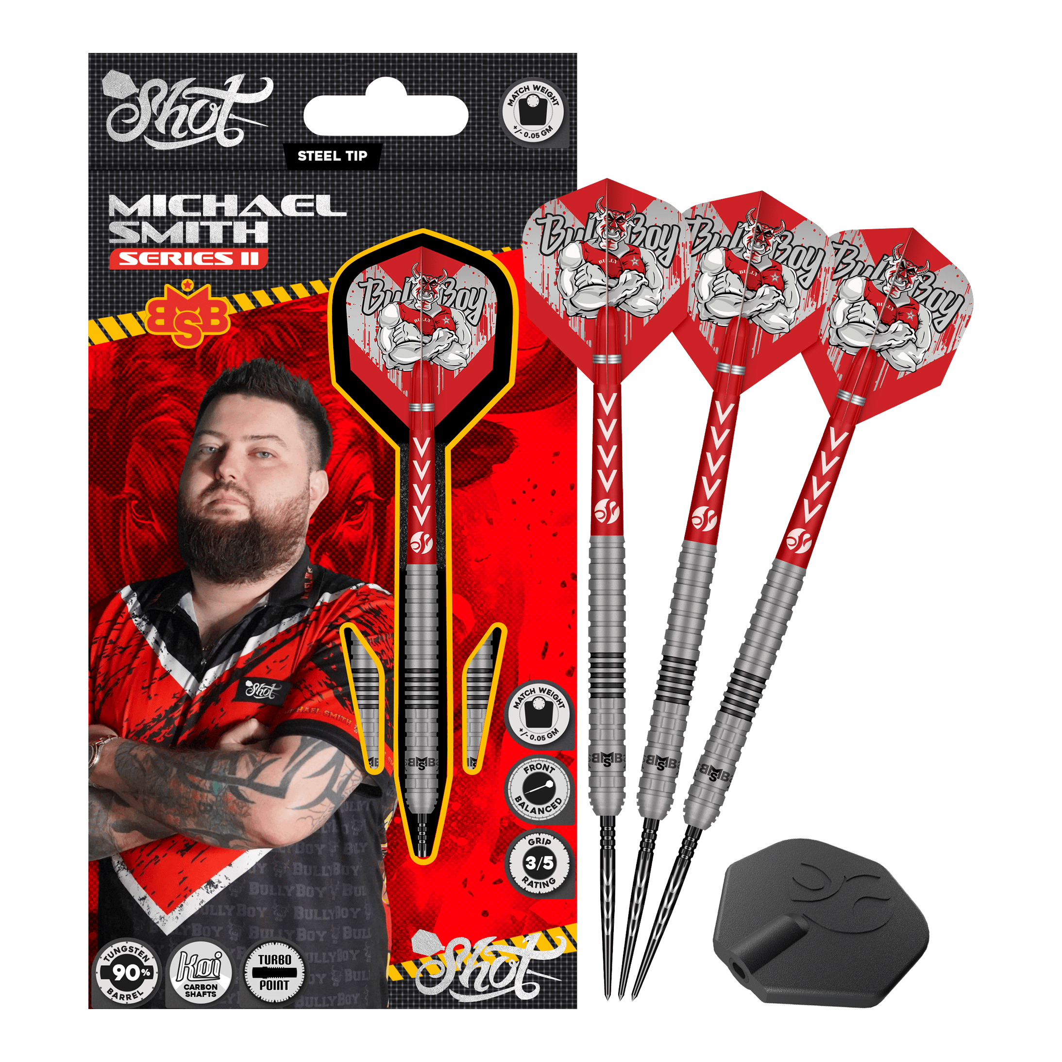 Ocelové šipky Shot Michael Smith Series 2 Turbo Point