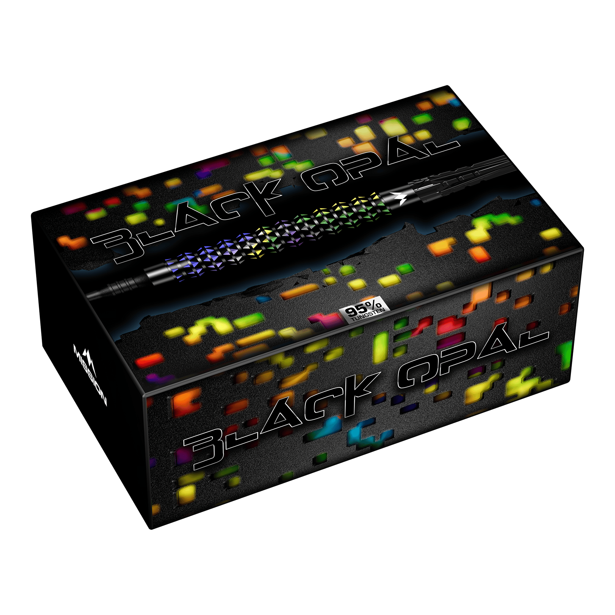 Měkké šipky Mission Black Opal - 20g Dieses Bild zeigt die Mission Black Opal Softdarts - 20g. Die Softdarts werden detailliert präsentiert.