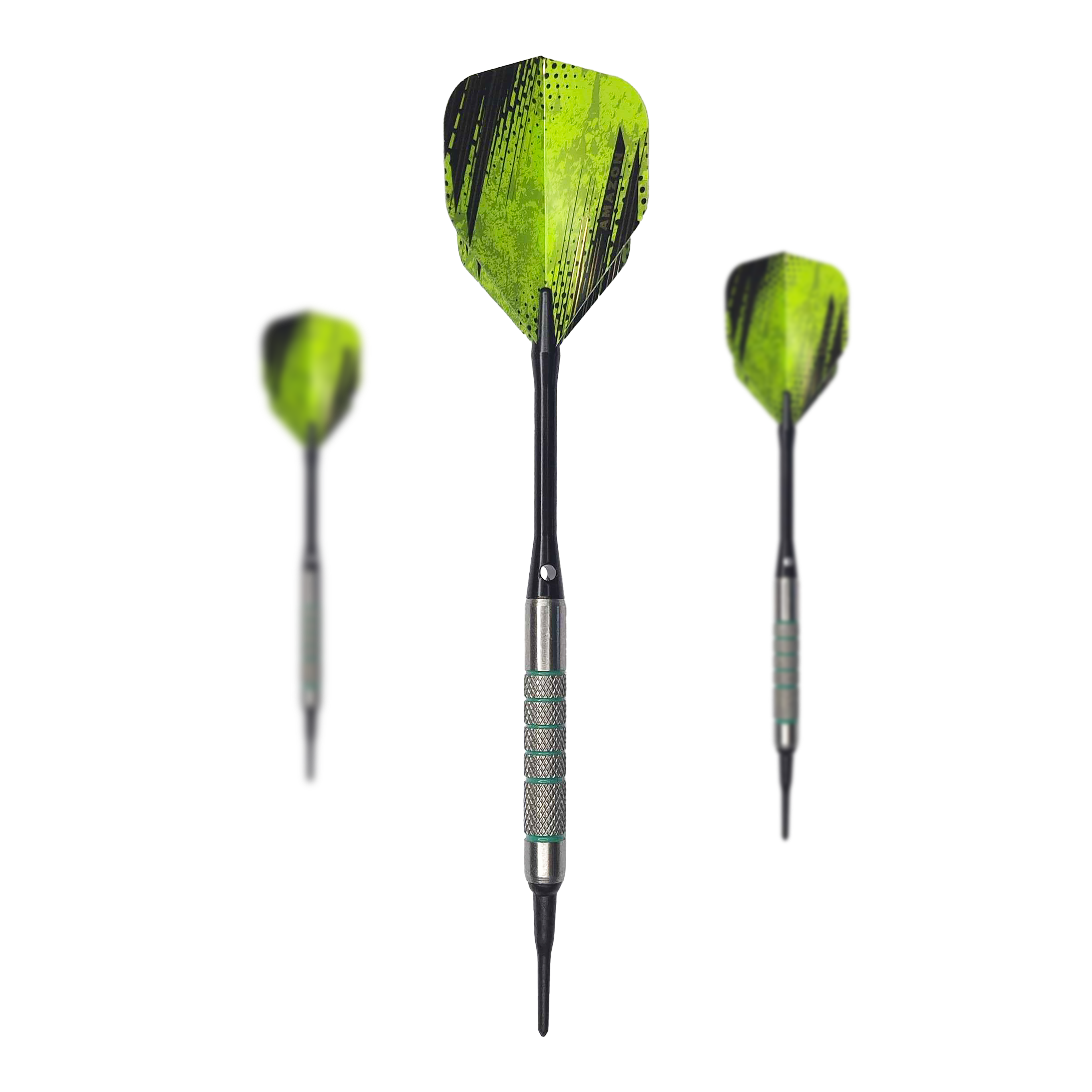 Měkké šipky McDart 85 Tungsten V7 - 16,5 g Das Bild zeigt ein Set McDart 85er Tungsten V7 Softdarts - 16,5g. Die Darts sind nebeneinander angeordnet.