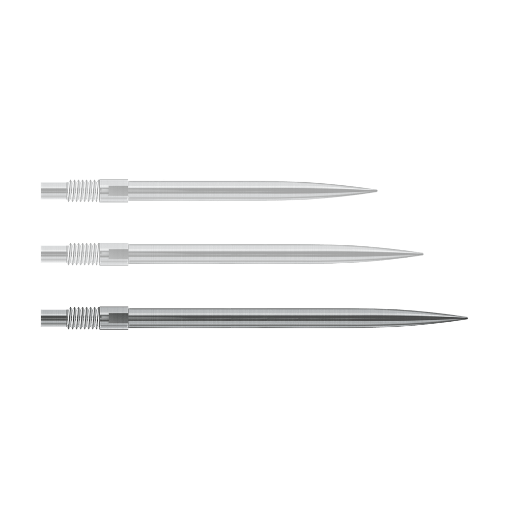 Špičky na šipky Harrows Quick Point - stříbrné Abgebildet sind wahrscheinlich silberne Dartspitzen von Harrows mit einer Länge von 40mm. Die Datei heißt 'QP23950_Harrows_QuickPoint_Dartspitzen_Silber_40mm_1'.