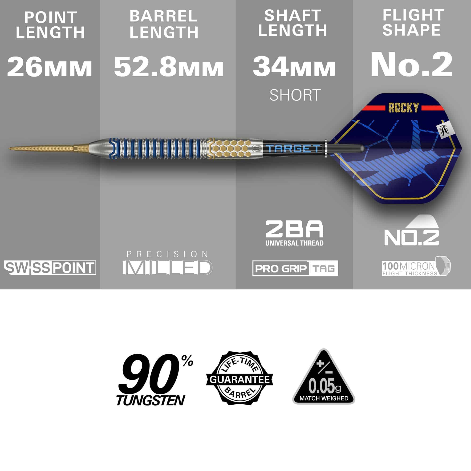 Zaměřte se na Josh Rock GEN1 Swiss Point Steel Darts