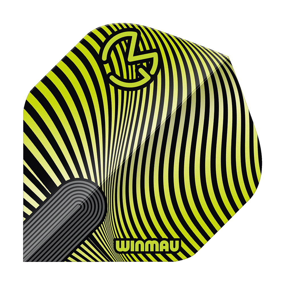 Letky Winmau Prism Delta MvG Green Black No2 Standard Dieses Bild zeigt die Winmau Prism Delta MvG Green Black No2 Standard Flights. Die Flights sind in den Farben Grün und Schwarz gehalten.