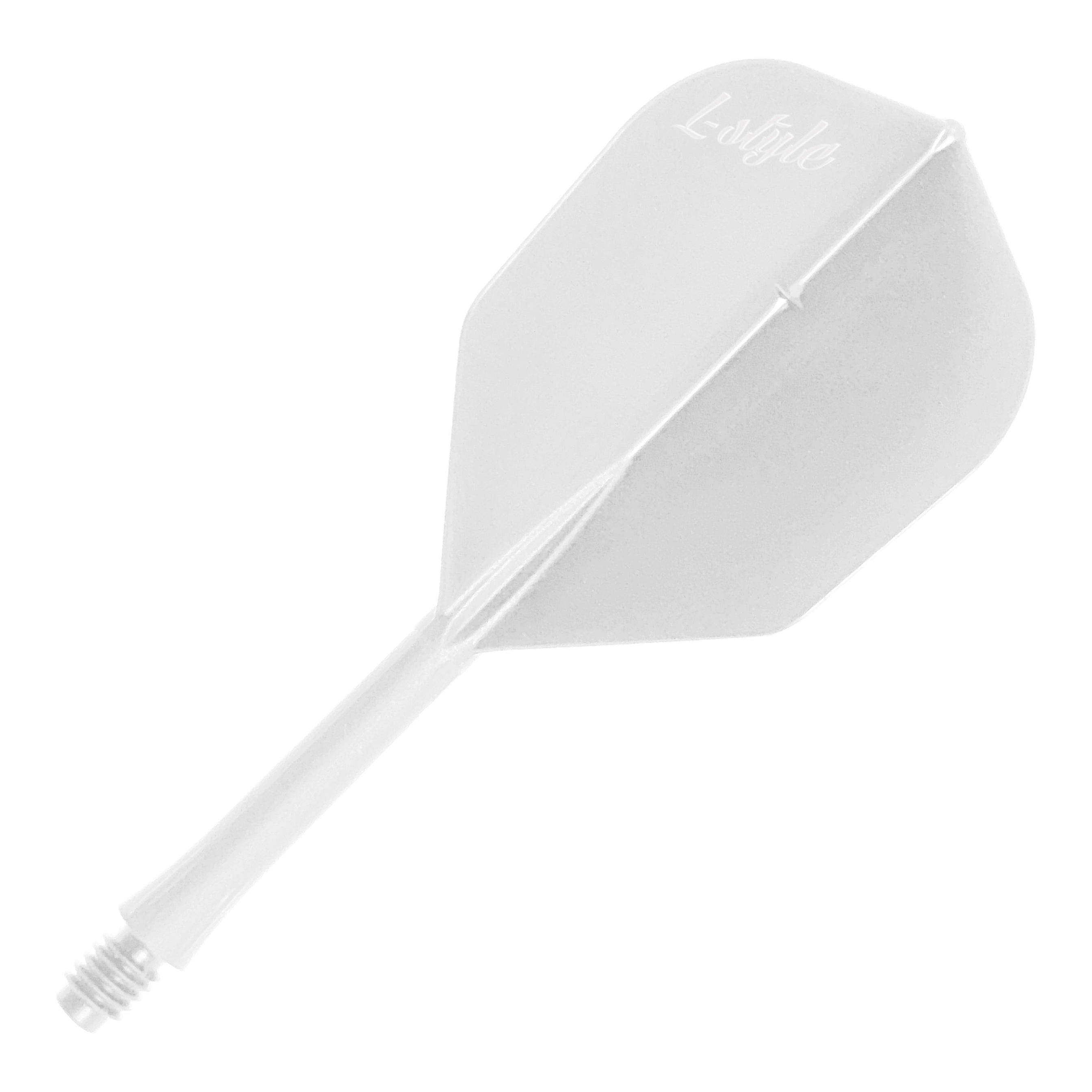 Das Bild zeigt einen Dart-Flight in Weiß. Die Datei heißt LSF-901_L-Style_BarFlight_Wei_1.