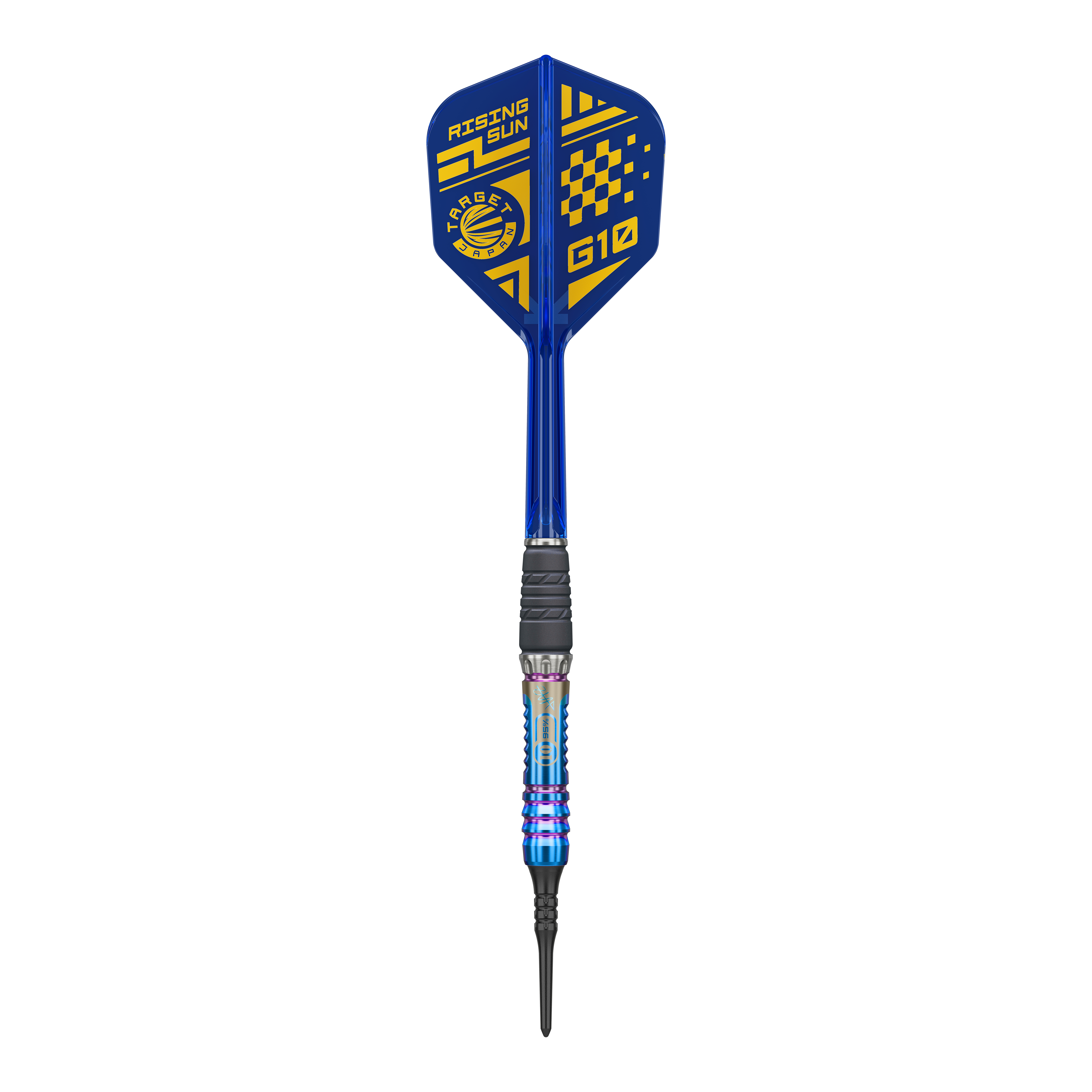 Měkké šipky Target Japan Rising Sun GEN10 - 21,5 g Dieses Bild zeigt den Target Japan Rising Sun GEN10 Softdarts mit 21,5g. Der Dart besticht durch seine auffällige Gestaltung und hervorragende Verarbeitung.