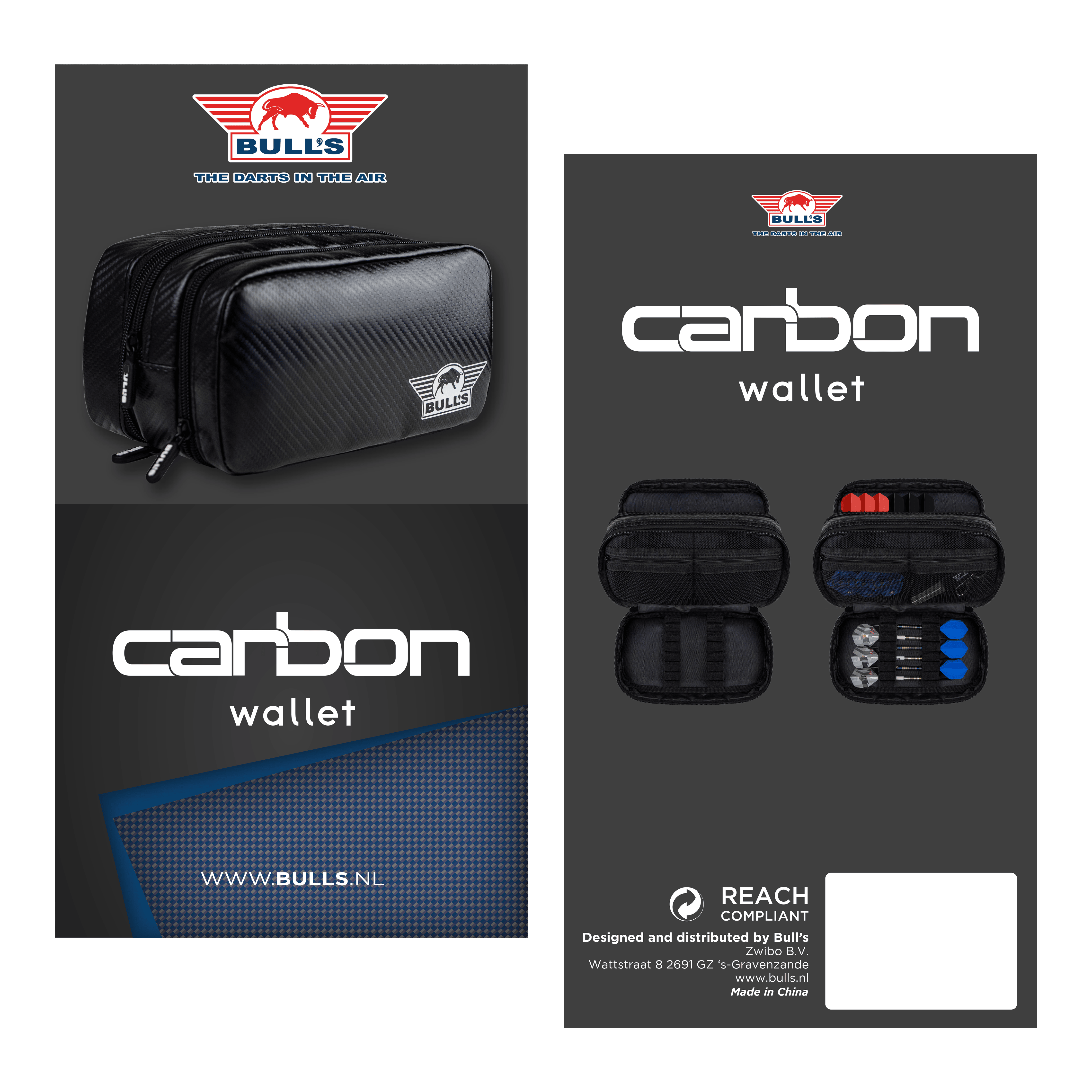 Peněženka Bulls NL Carbon Auf dem Foto ist das Bulls NL Carbon Wallet zu sehen. Es handelt sich um ein hochwertiges Dart-Accessoire zur Aufbewahrung.