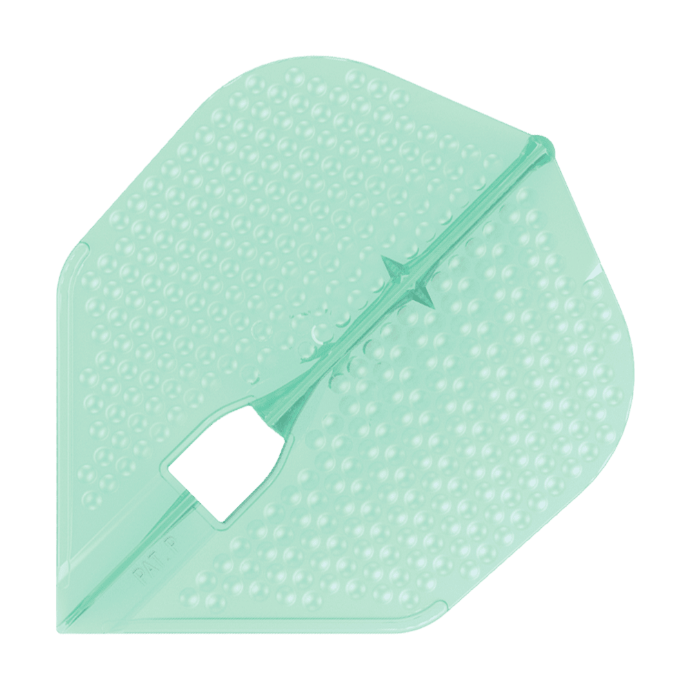 L-Style Flights Dimple Champagne L3PRO Shape Das Bild zeigt einen L-Style Flights Dimple Champagne L3PRO Shape in hellgrüner Farbe. Die Oberfläche ist mit kleinen Vertiefungen (Dimple) versehen.
