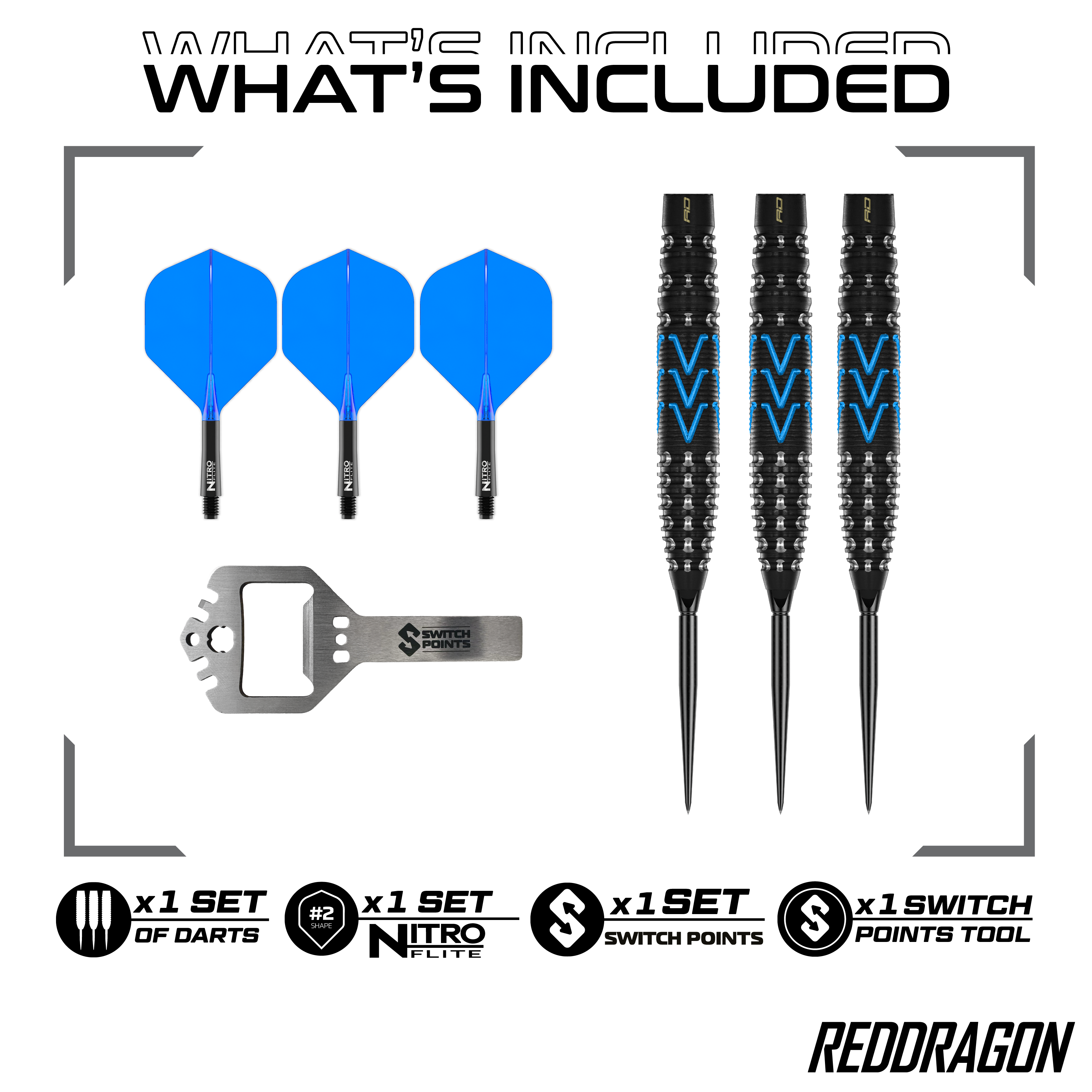 Ocelové šipky Red Dragon AMP Torpedo Switch Point Auf dem Bild ist Red Dragon AMP Torpedo Switch Point Steeldarts zu sehen. Diese Darts bieten eine innovative Switch Point Funktion.