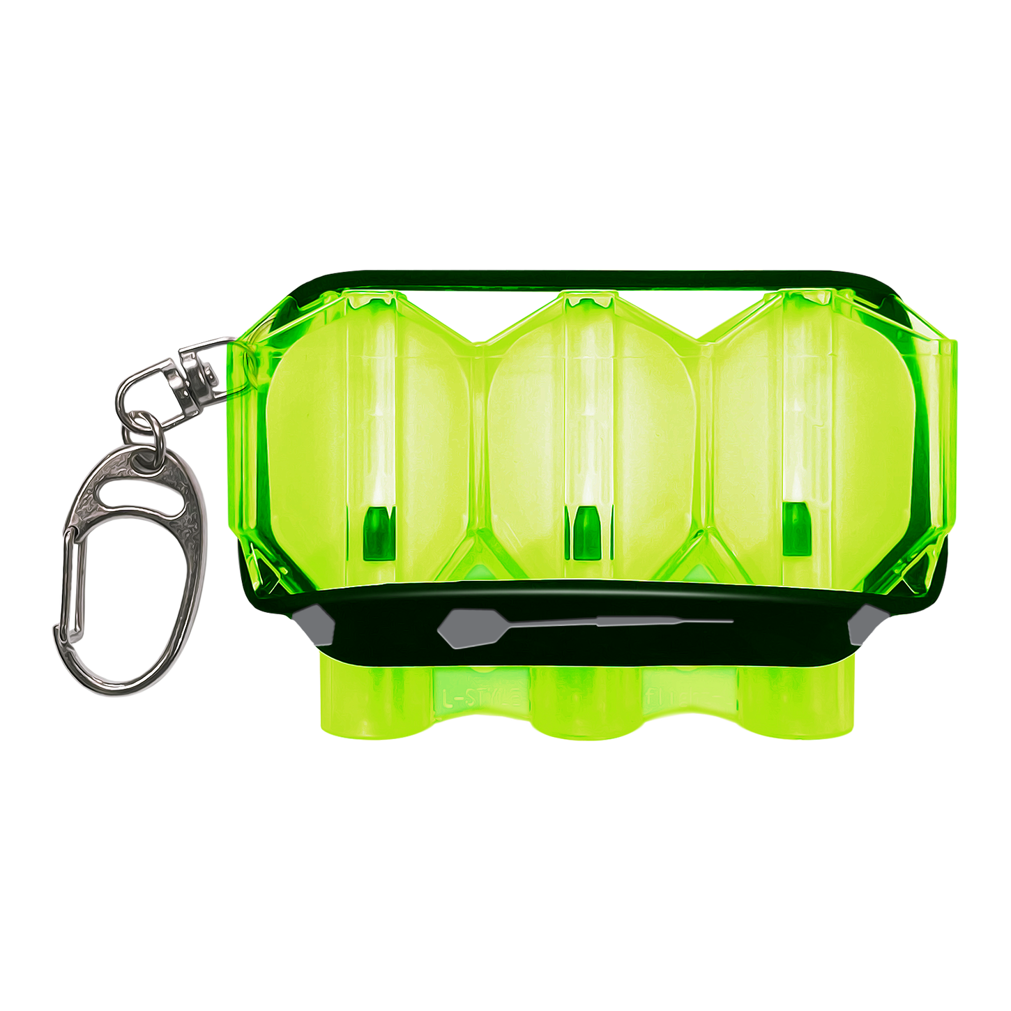 Dies ist das L-Style Krystal Flight Case in Neon-Gelb. Das Etui besitzt einen Karabinerhaken zum einfachen Befestigen.