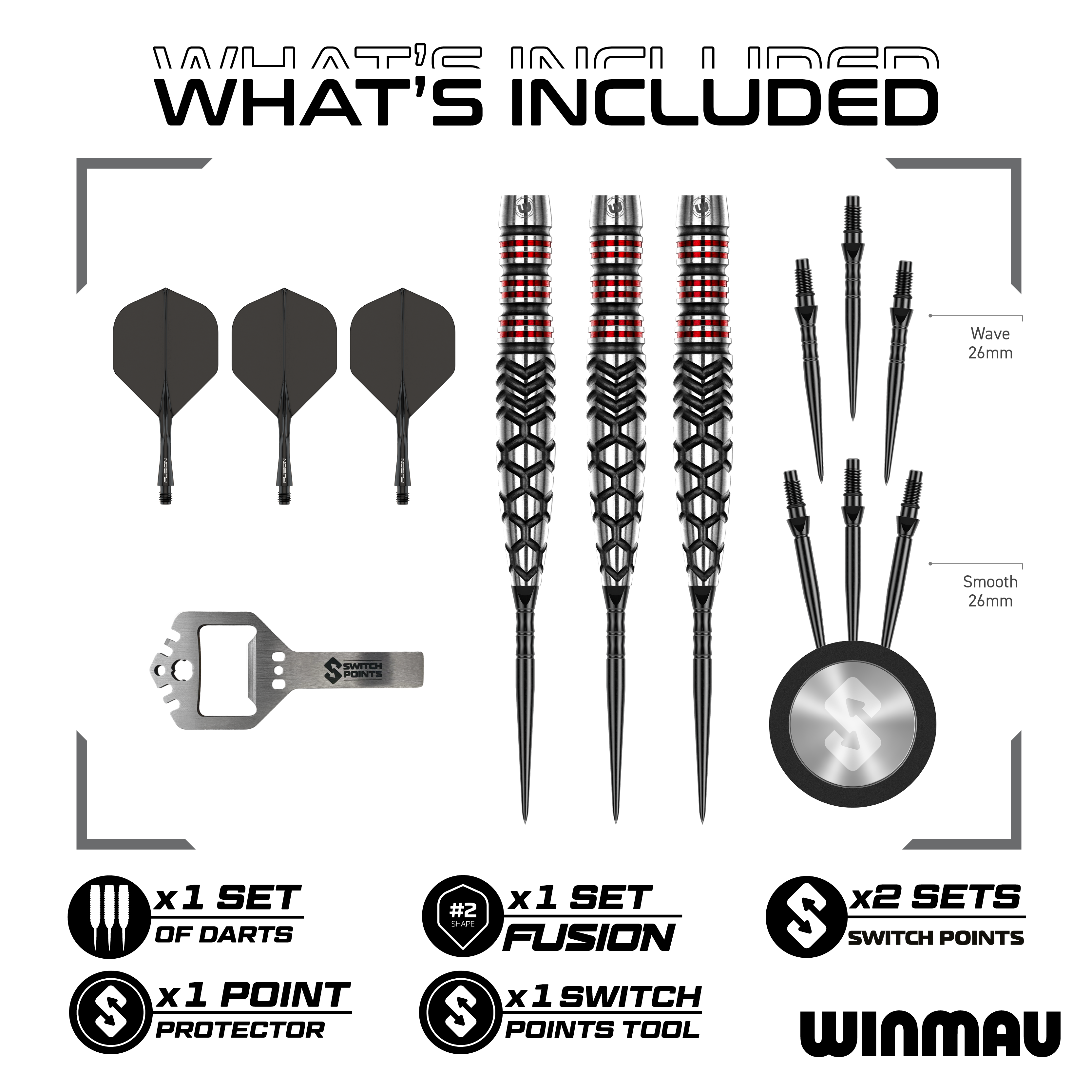 Přepínací body pro torpéda Winmau Fornax, ocelové šipky Abgebildet sind die Winmau Fornax Torpedo Switch Points Steeldarts. Sie zeichnen sich durch ihr innovatives Design und hochwertige Verarbeitung aus.