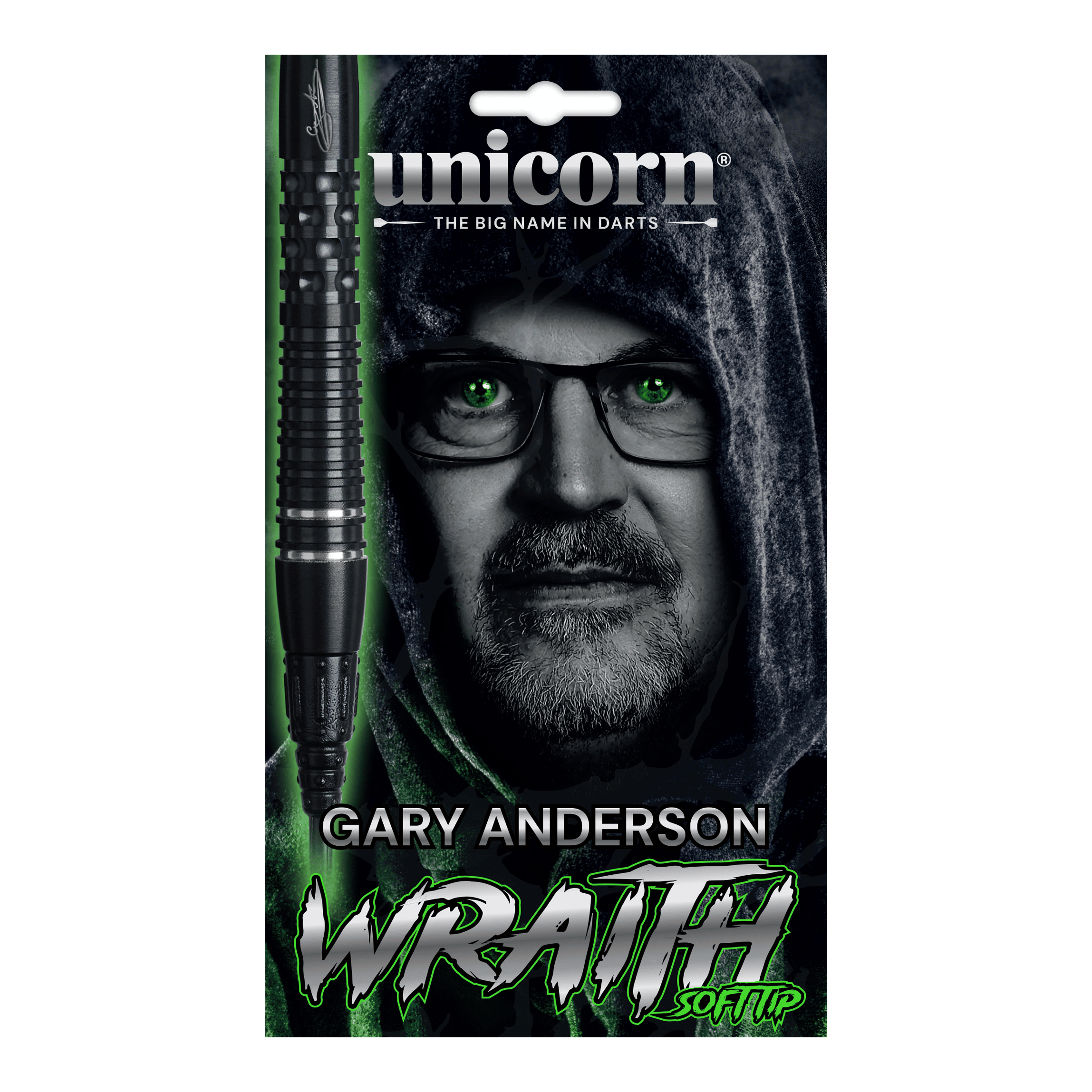 Šipky Unicorn Wraith Gary Anderson Phase 6 Soft - 20g Unicorn Wraith Gary Anderson Phase 6 Softdarts mit 20g Gewicht ist auf dem Bild zu sehen. Der Softdart ist detailliert dargestellt.