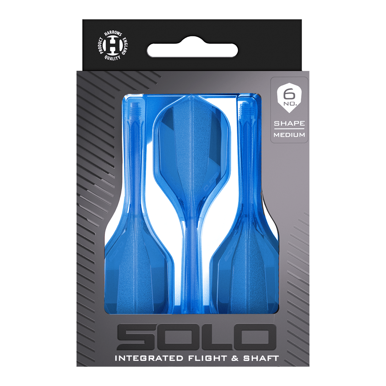 Systém letmých hřídelí Harrows Solo No6 - modrý Zu sehen ist das Harrows Solo No6 Flight-Shaft-System in Blau. Das Produkt wird aus einer bestimmten Perspektive gezeigt.