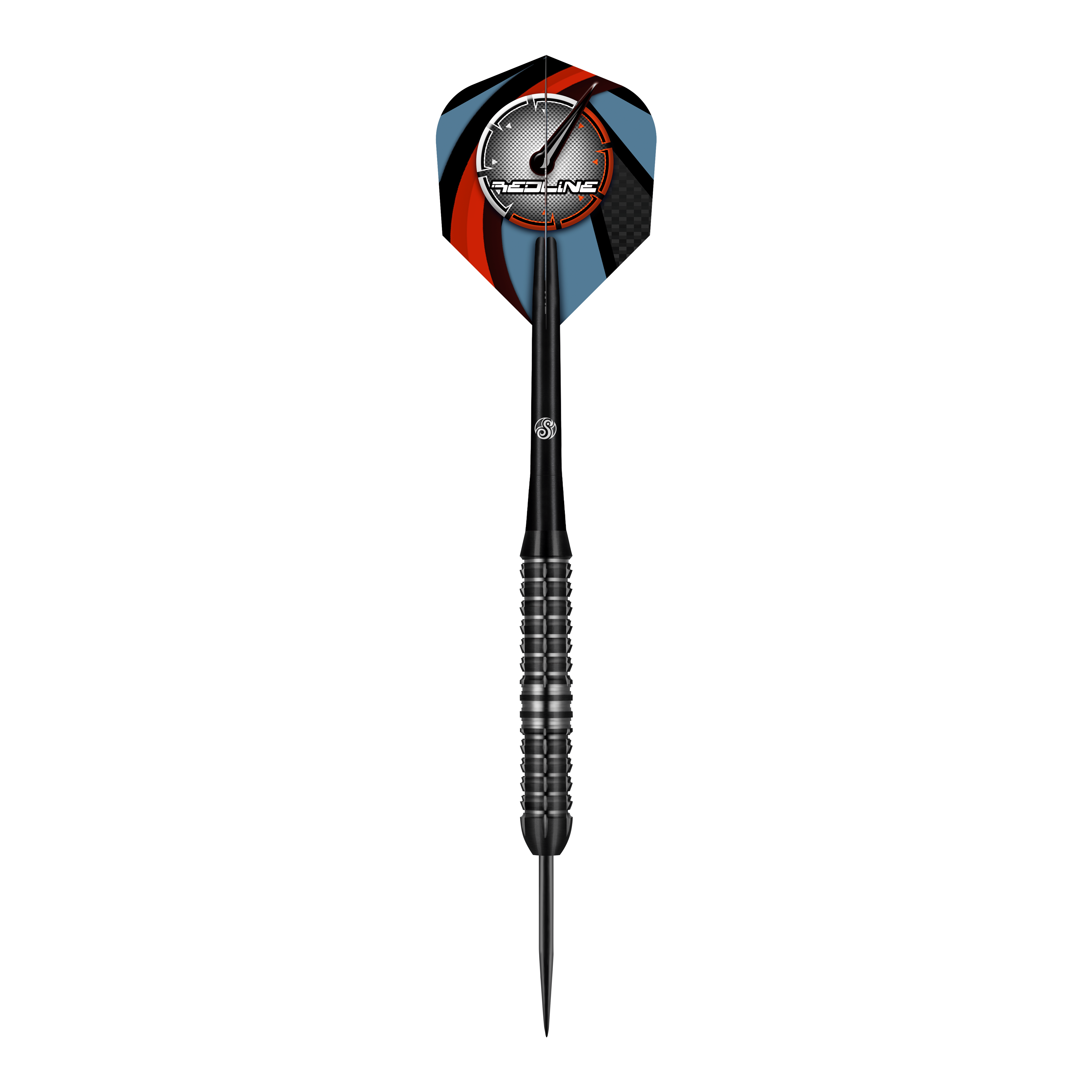 Šipky Shot Redline Blazed Steel Der Shot Redline Blazed Steeldart ist ein schwarzer Dartpfeil mit einem gerillten Griff und einer spitzen Metallspitze. Das Dartflight zeigt ein modernes Design mit rot, blau und schwarzen Farben sowie dem "Redline"-Logo.