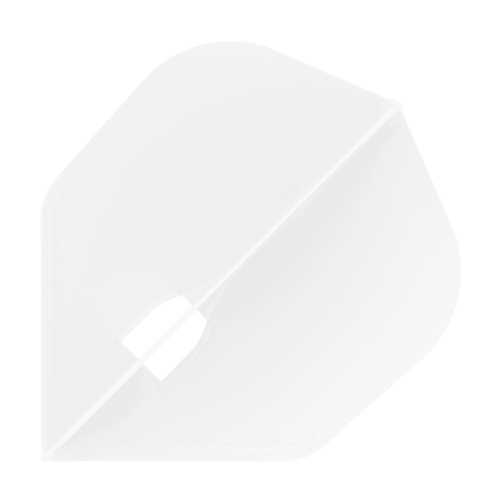 Letky ve tvaru L-Style Champagne L3PRO Das Bild zeigt ein Produkt mit dem Namen 'L-Style Champagne L3PRO Shape Flights White 1'. Es handelt sich vermutlich um einen weißen Dart-Flug in spezieller Form.