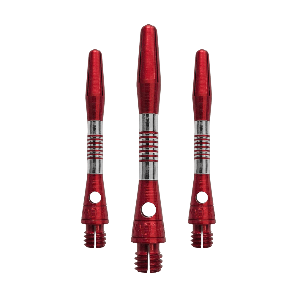 Hliníkové šachty Bulls NL Cetra - červené Abgebildet ist ein Set roter Aluminium Shafts mit 34 mm Länge. Sie werden wahrscheinlich beim Dartspiel verwendet.