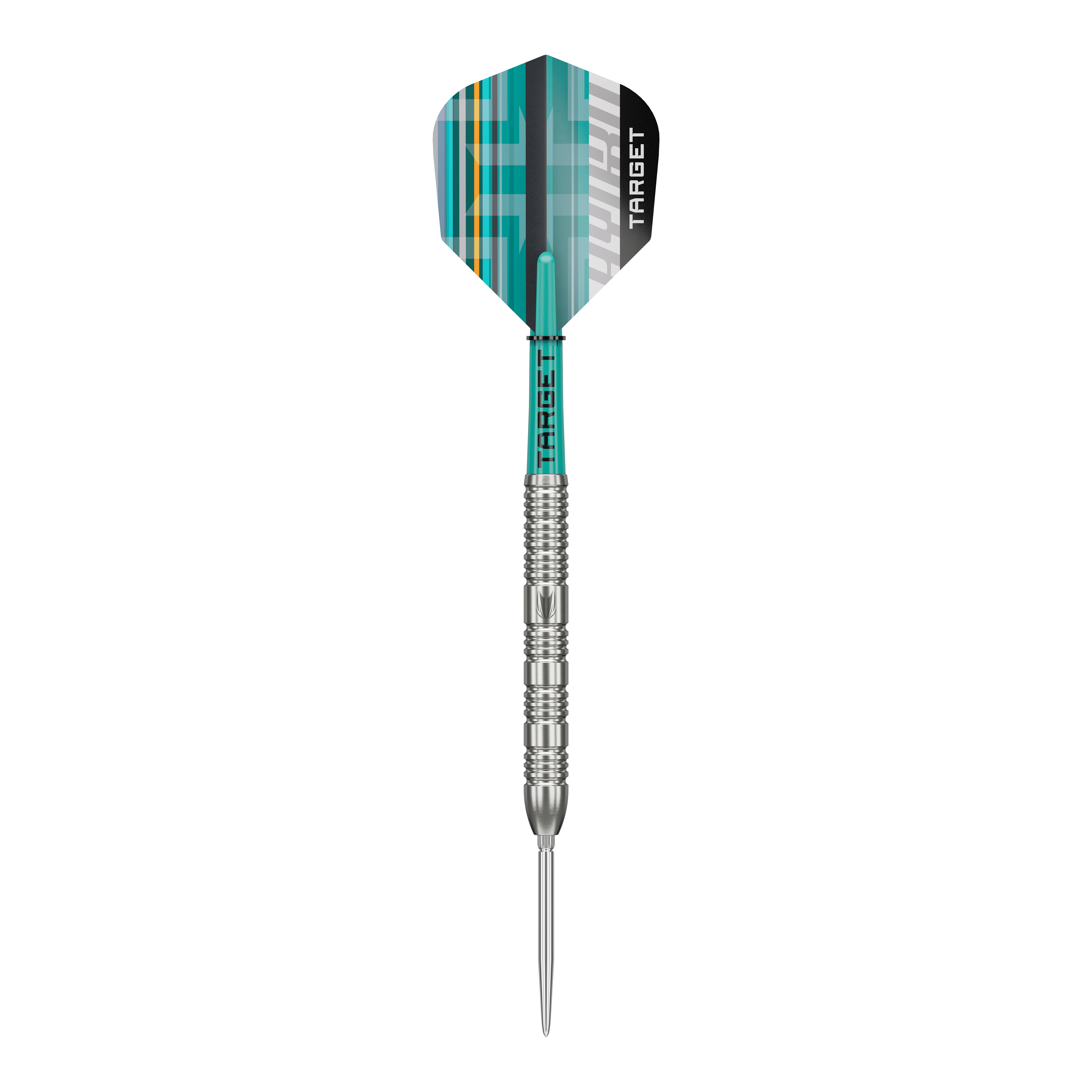 Ocelové šipky Target Hydro 02 Swiss Point Auf dem Foto sind Target Hydro 02 Swiss Point Steeldarts zu sehen. Die Darts liegen in einer typischen Anordnung bereit.