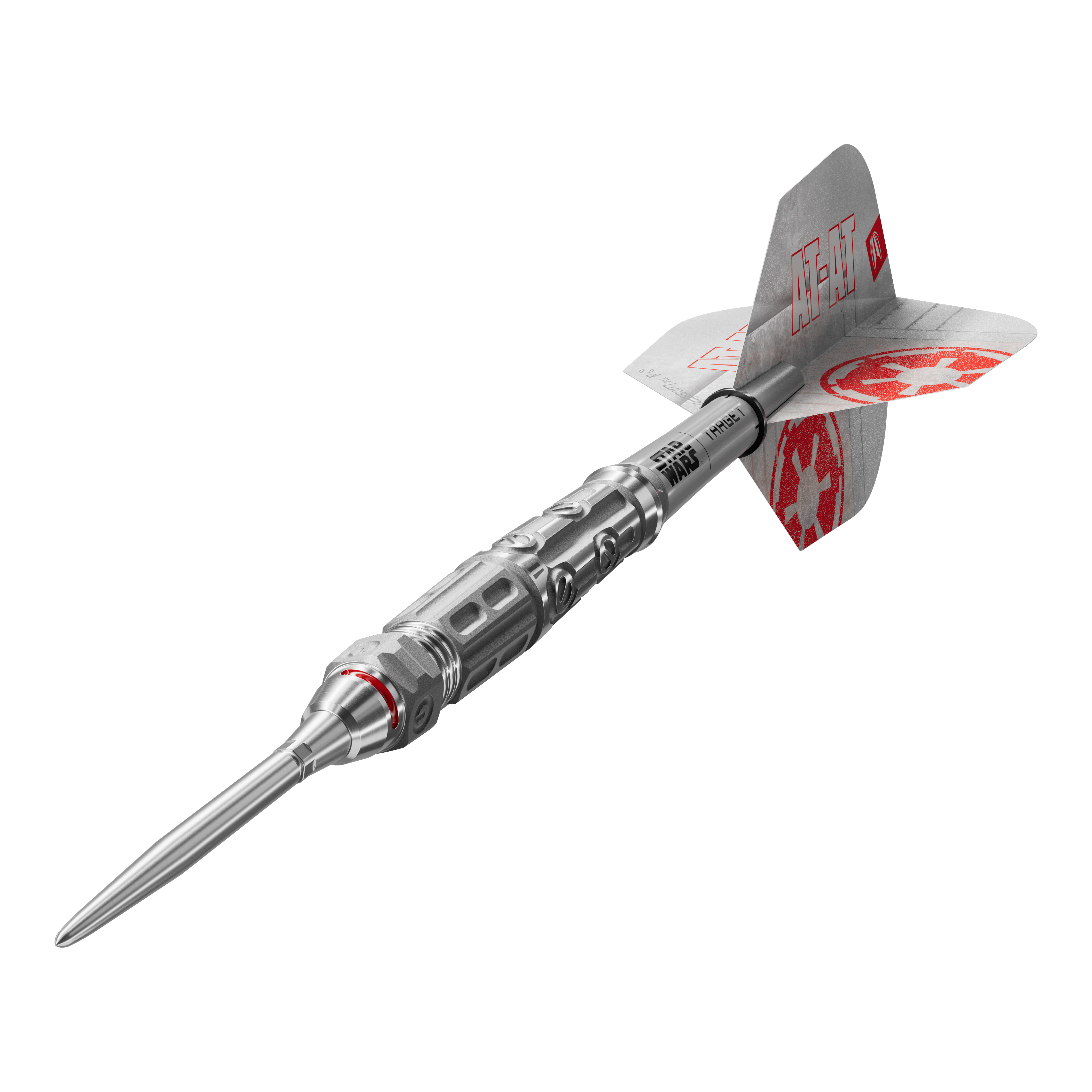 Ocelové šipky Target Star Wars AT-AT Swiss Point Das Produkt ist die Target Star Wars AT-AT Swiss Point Steeldarts. Diese Steeldarts überzeugen durch ein Star Wars Design mit AT-AT-Motiv.