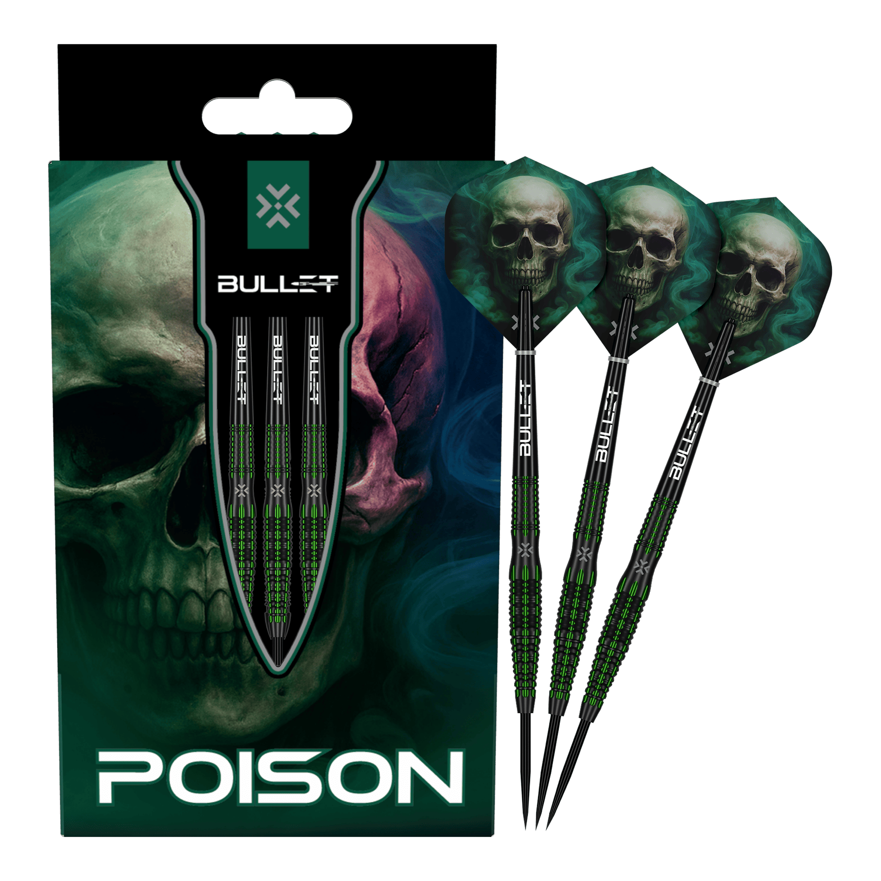 Ocelové šipky Bullet Poison Hier sind die Bullet Poison Steeldarts vollständig abgebildet. Die einzigartigen Steeldarts eignen sich für Dart-Enthusiasten.