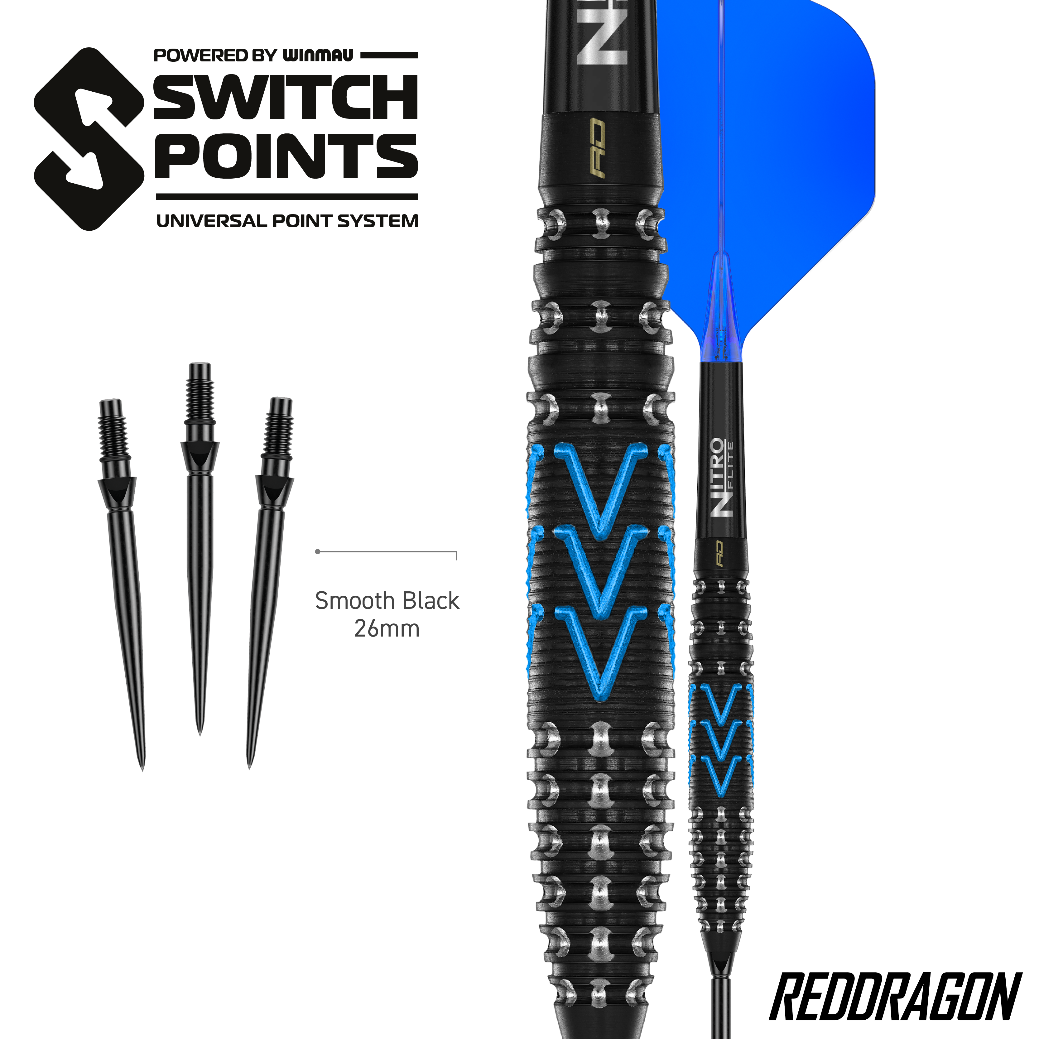 Ocelové šipky Red Dragon AMP Torpedo Switch Point Hier sieht man die Red Dragon AMP Torpedo Switch Point Steeldarts. Diese Darts sind für präzises Werfen entwickelt worden.