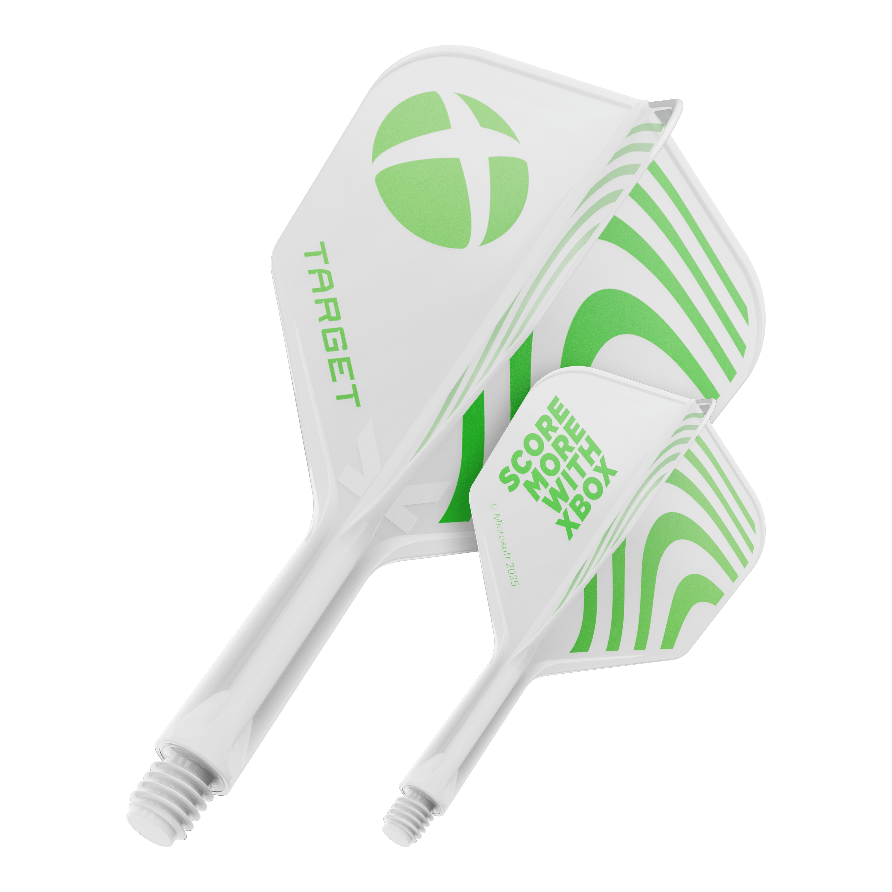 Letky Target Xbox K-Flex No6 - bílé Ein Produktbild mit dem Dateinamen 410613_Target_Xbox_KFlex_No6_Flights_19mm_1. Das Bild zeigt vermutlich ein Dartzubehör.