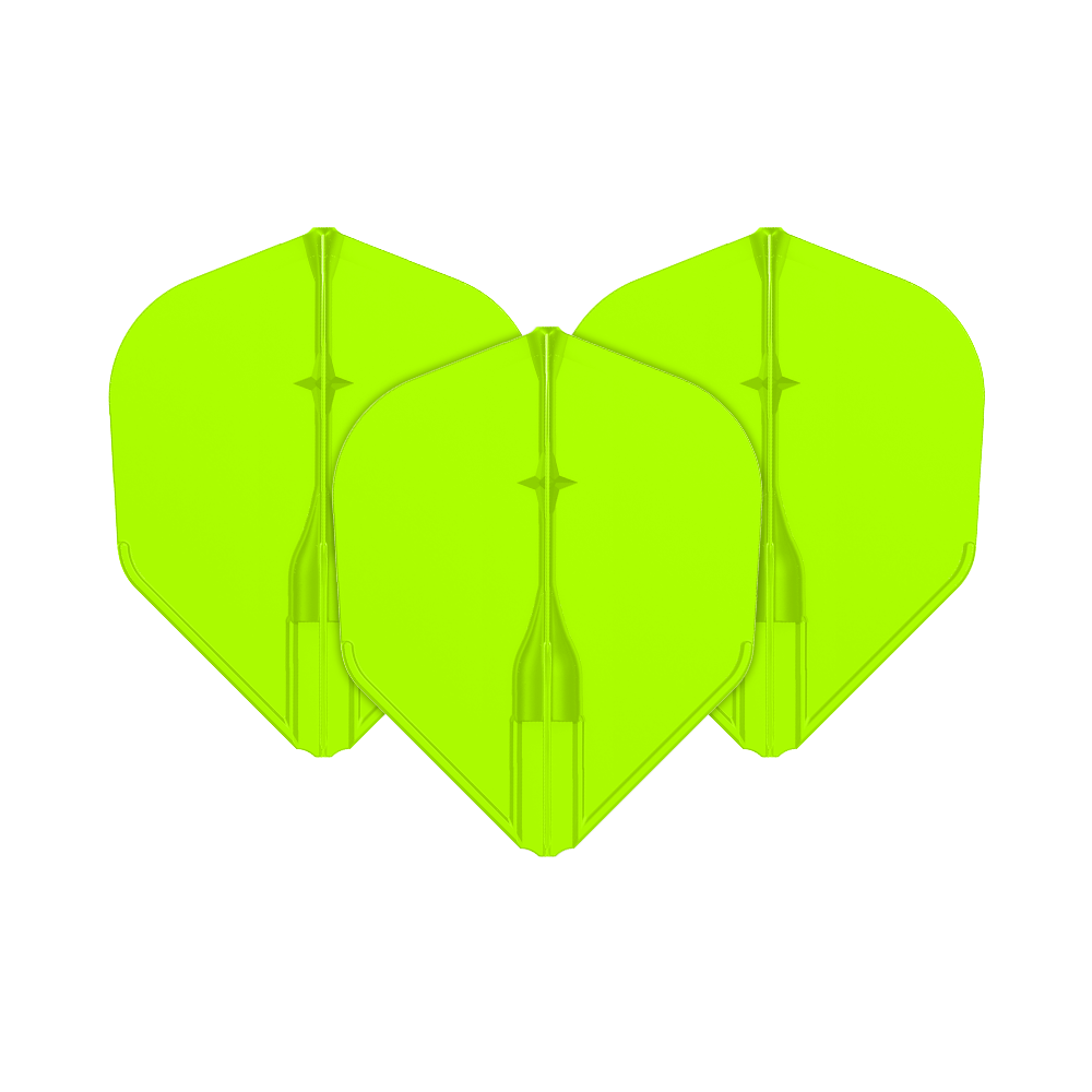 Lety L-L-Style3EZ Ein Set Dart-Flights mit matter Oberfläche wird gezeigt. Die Gesamtstruktur der Flügel ist gut sichtbar.
