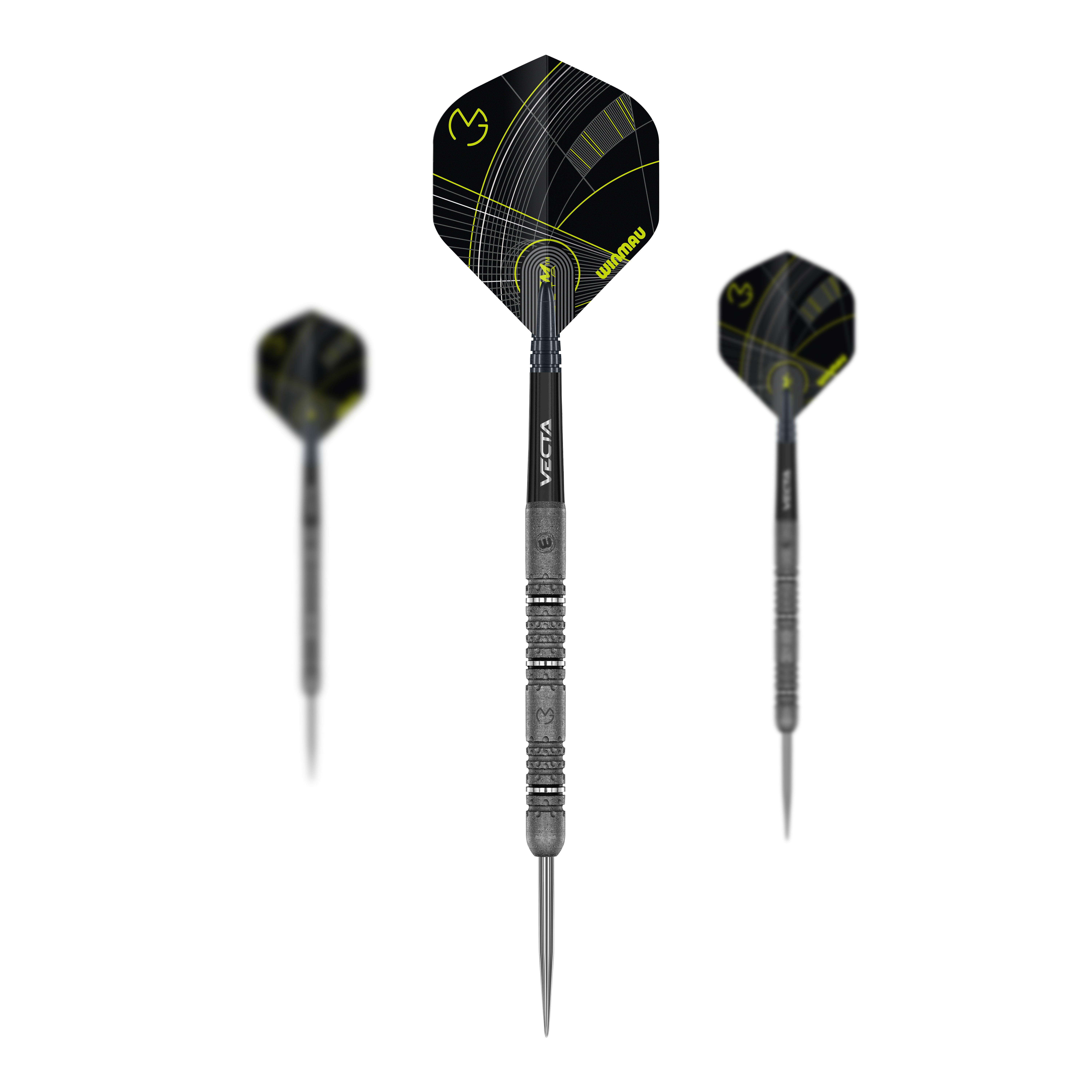Winmau Michael Van Gerwen Signature Edition Steeldarts Auf dem Bild sind die Winmau Michael Van Gerwen Signature Edition Steeldarts als Set zu sehen. Dieses Dartset ist ideal für Sammler und ambitionierte Spieler.