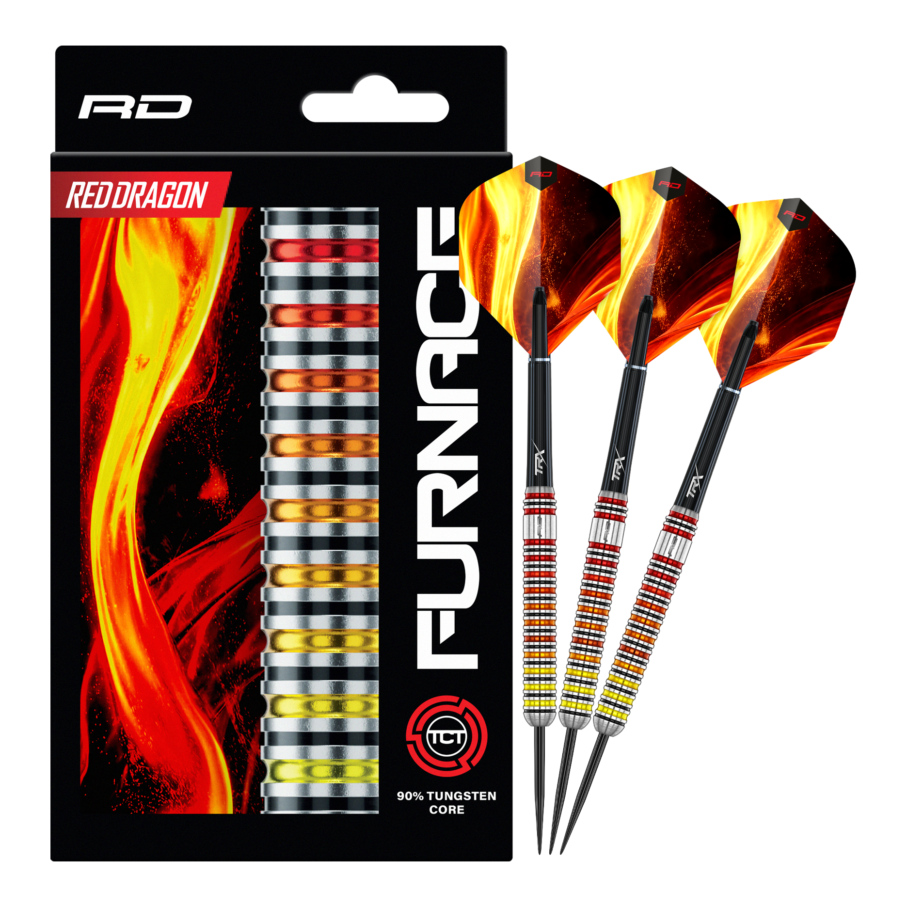 Ocelové šipky Red Dragon Furnace Auf dem Bild sind die Red Dragon Furnace Steeldarts vollständig abgebildet. Das Produkt wird in seiner Gesamtheit präsentiert.